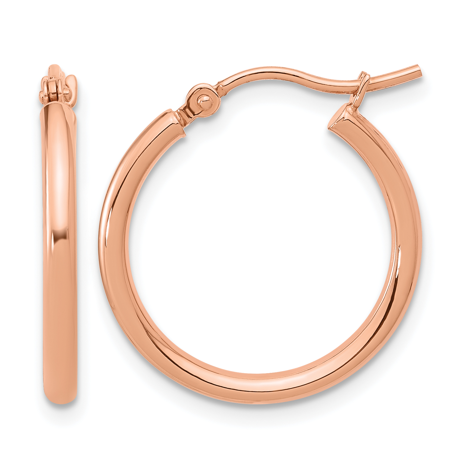  12 mm 14k Rose Gold Leslie's Gold Classic Polished Hoop Earrings  Unknown Friendly Weight 14K rose gold - view 29