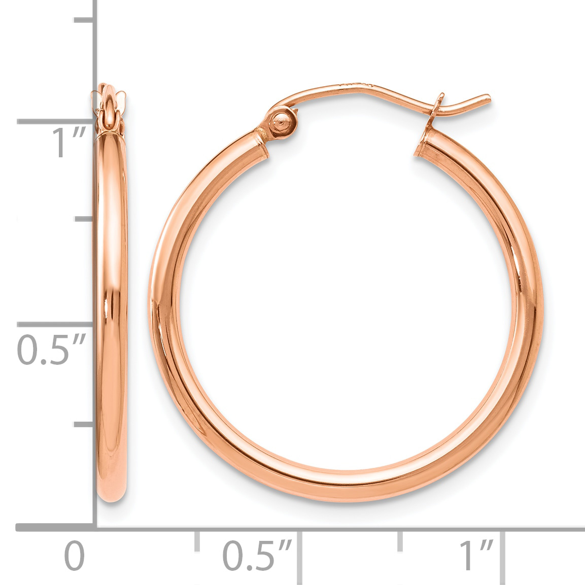  12 mm 14k Rose Gold Leslie's Gold Classic Polished Hoop Earrings  Unknown Friendly Weight 14K rose gold - view 42