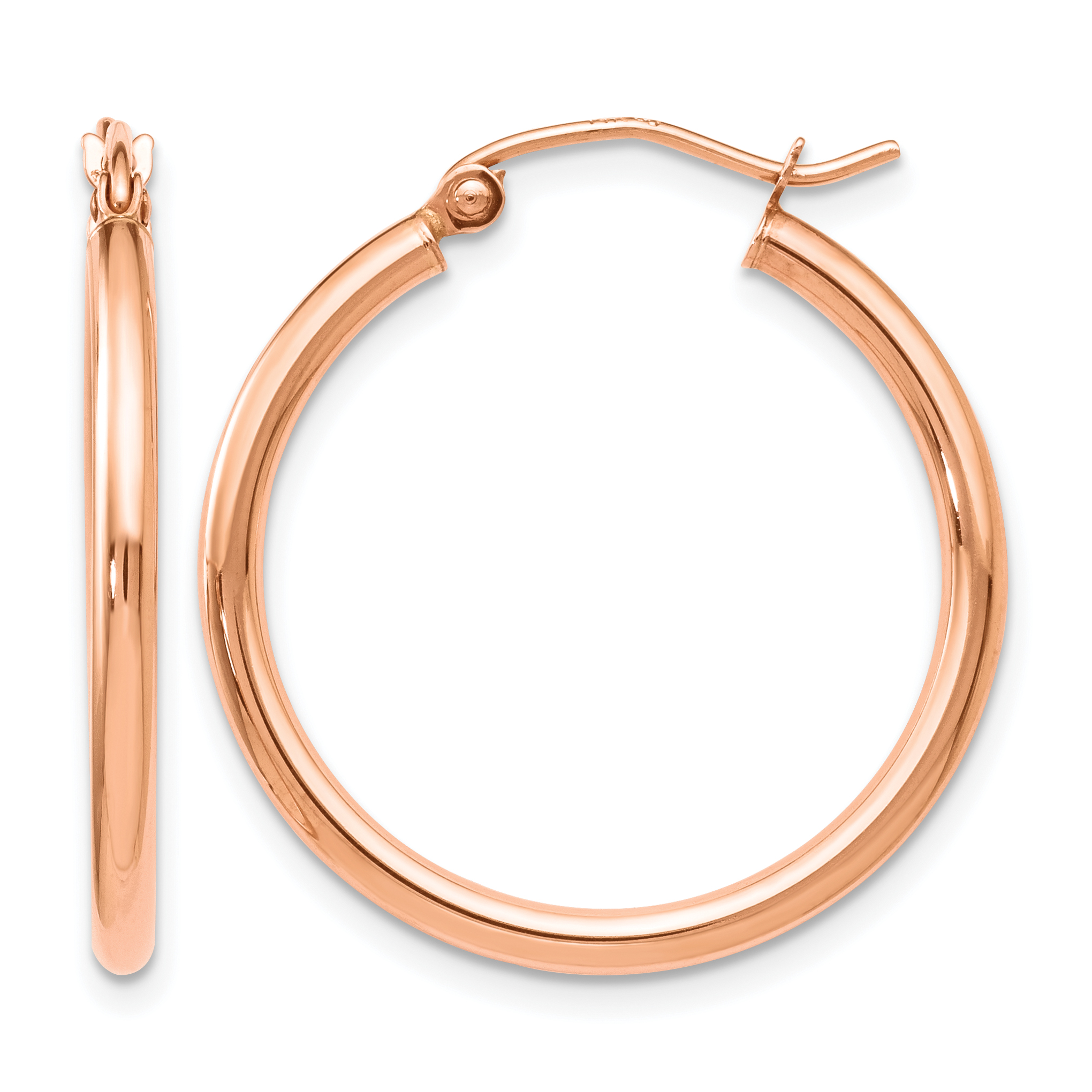  12 mm 14k Rose Gold Leslie's Gold Classic Polished Hoop Earrings  Unknown Friendly Weight 14K rose gold - view 43