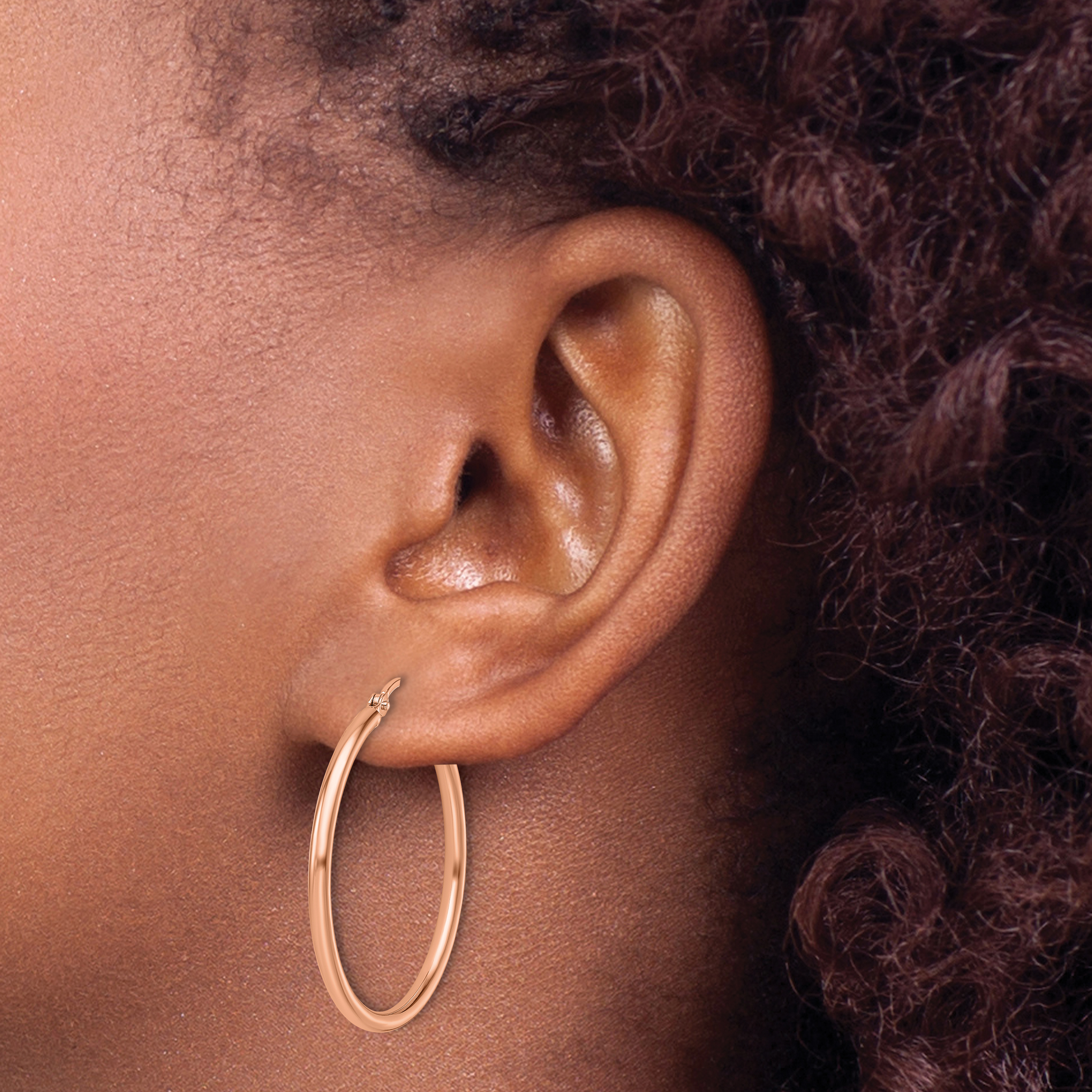  12 mm 14k Rose Gold Leslie's Gold Classic Polished Hoop Earrings  Unknown Friendly Weight 14K rose gold - view 55