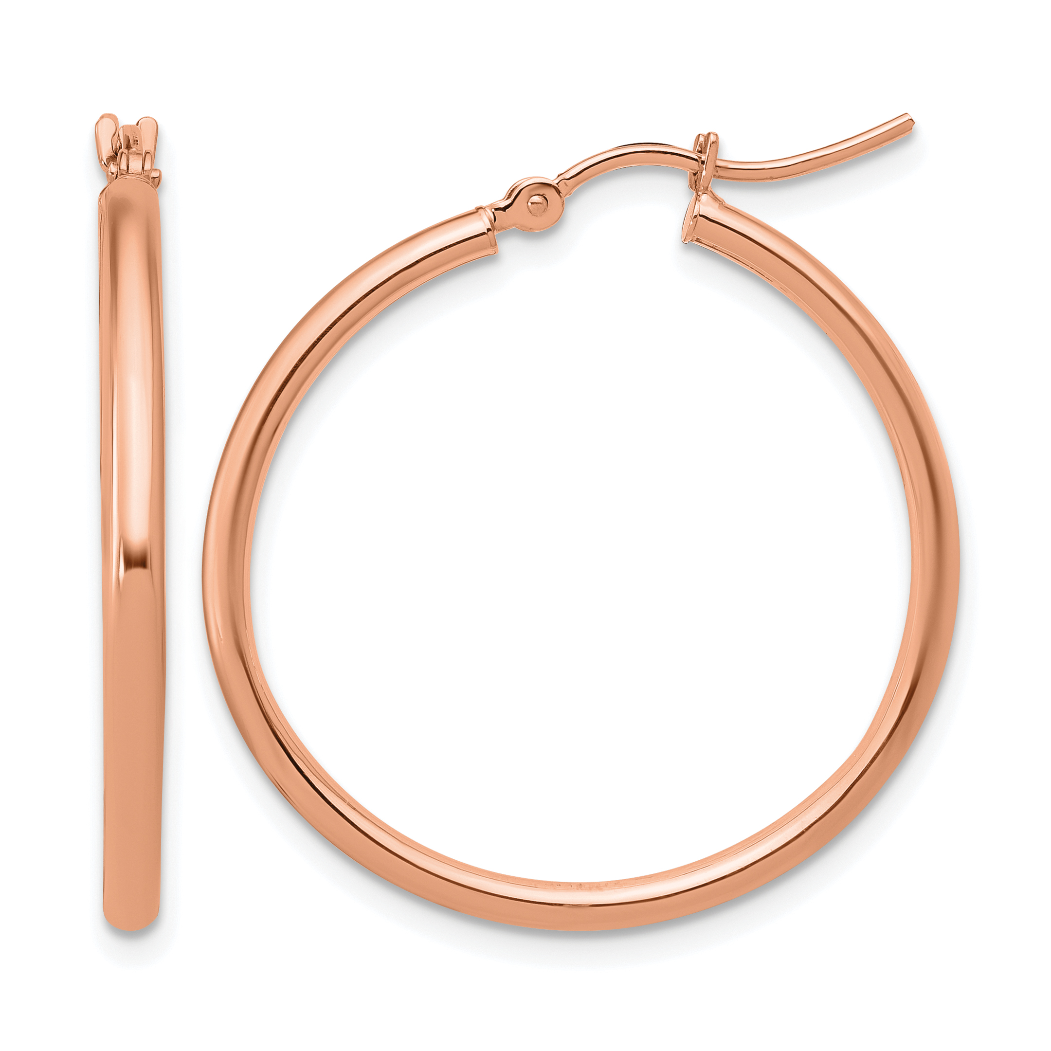  12 mm 14k Rose Gold Leslie's Gold Classic Polished Hoop Earrings  Unknown Friendly Weight 14K rose gold - view 58