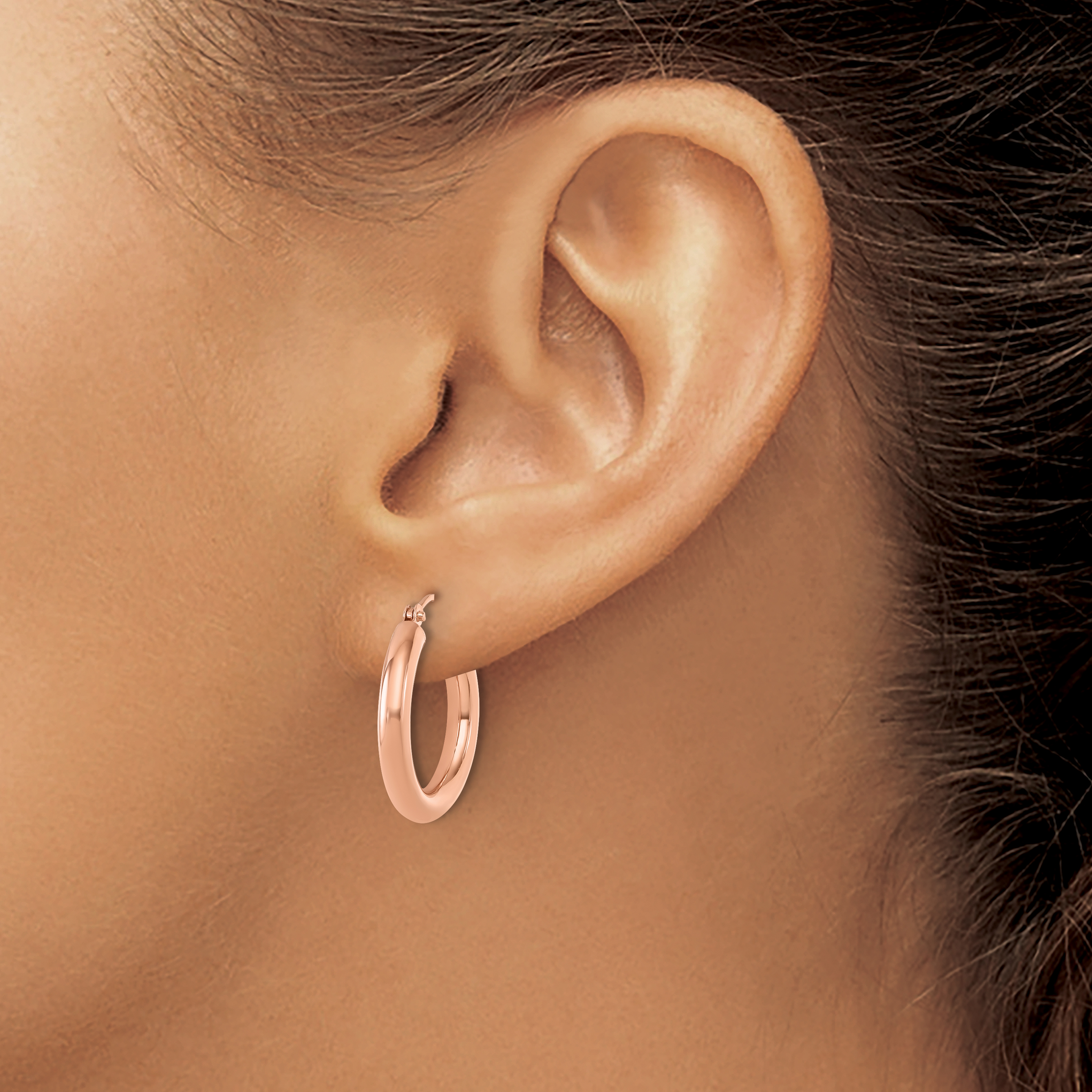  12 mm 14k Rose Gold Leslie's Gold Classic Polished Hoop Earrings  Unknown Friendly Weight 14K rose gold - view 31