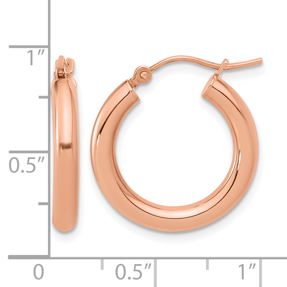  12 mm 14k Rose Gold Leslie's Gold Classic Polished Hoop Earrings  Unknown Friendly Weight 14K rose gold - view 33