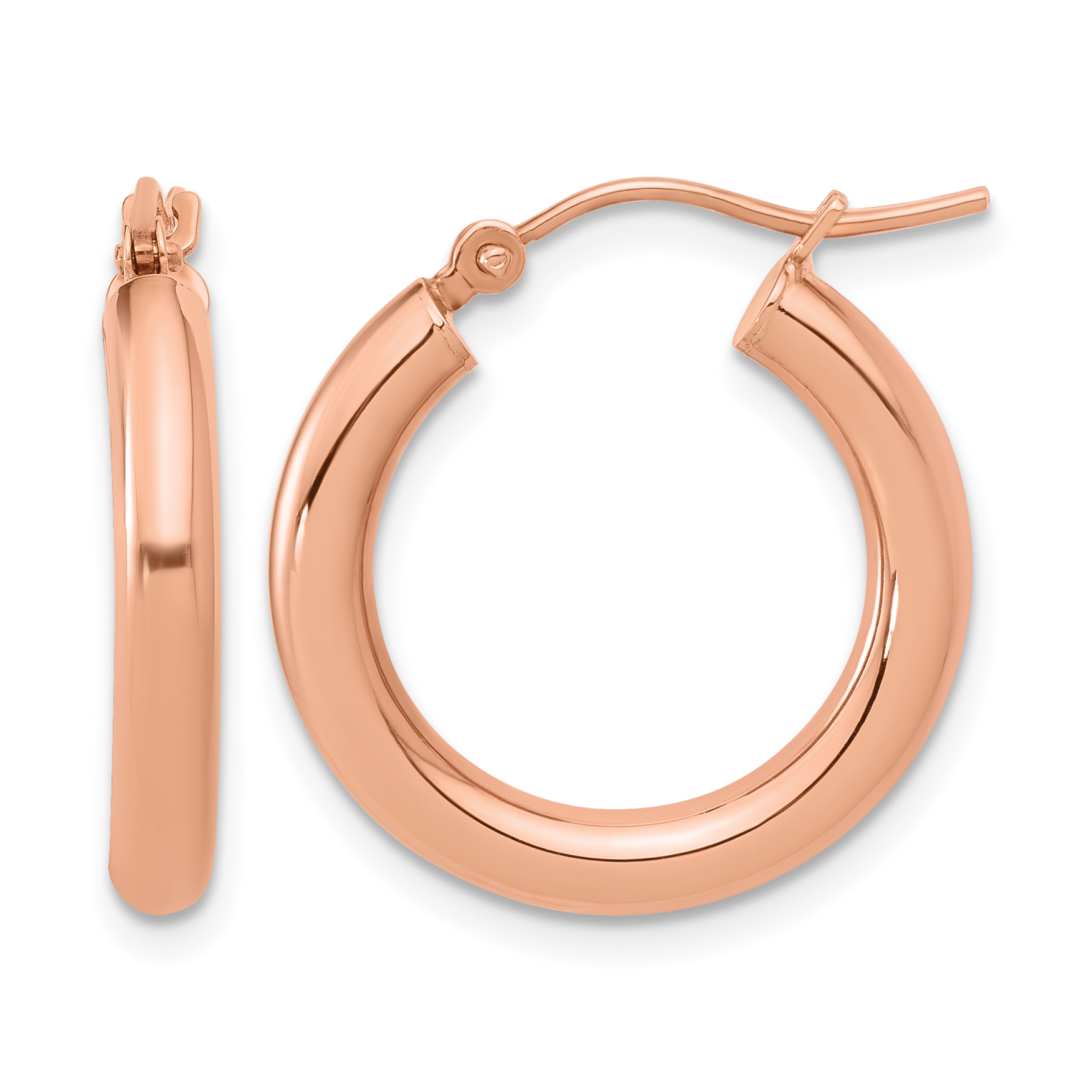  12 mm 14k Rose Gold Leslie's Gold Classic Polished Hoop Earrings  Unknown Friendly Weight 14K rose gold - view 34