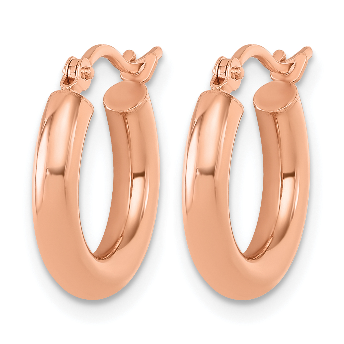  12 mm 14k Rose Gold Leslie's Gold Classic Polished Hoop Earrings  Unknown Friendly Weight 14K rose gold - view 10