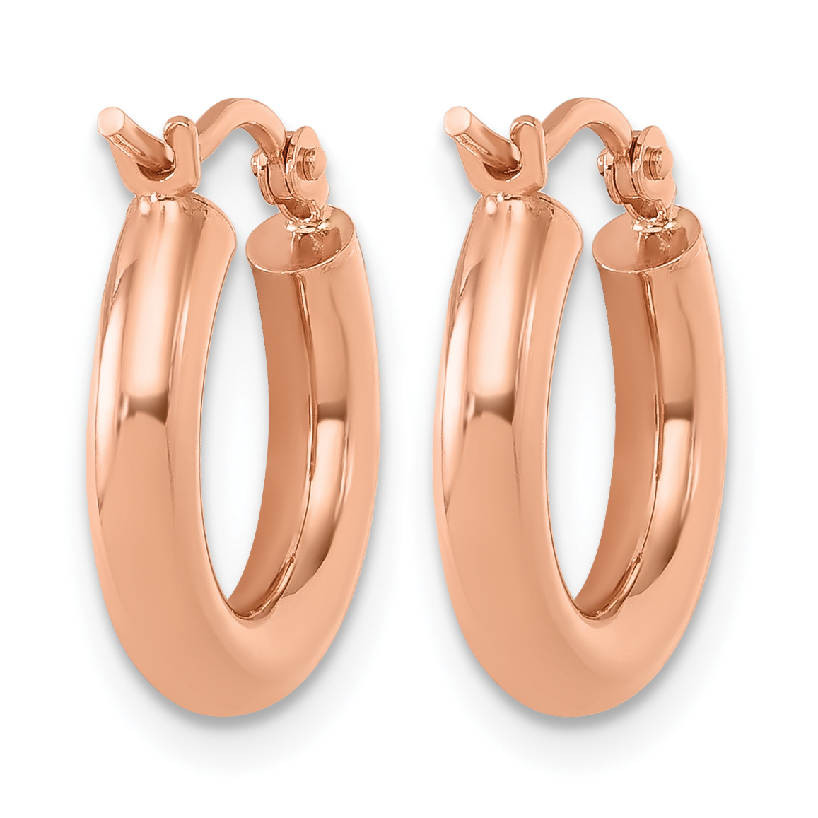  12 mm 14k Rose Gold Leslie's Gold Classic Polished Hoop Earrings  Unknown Friendly Weight 14K rose gold - view 12