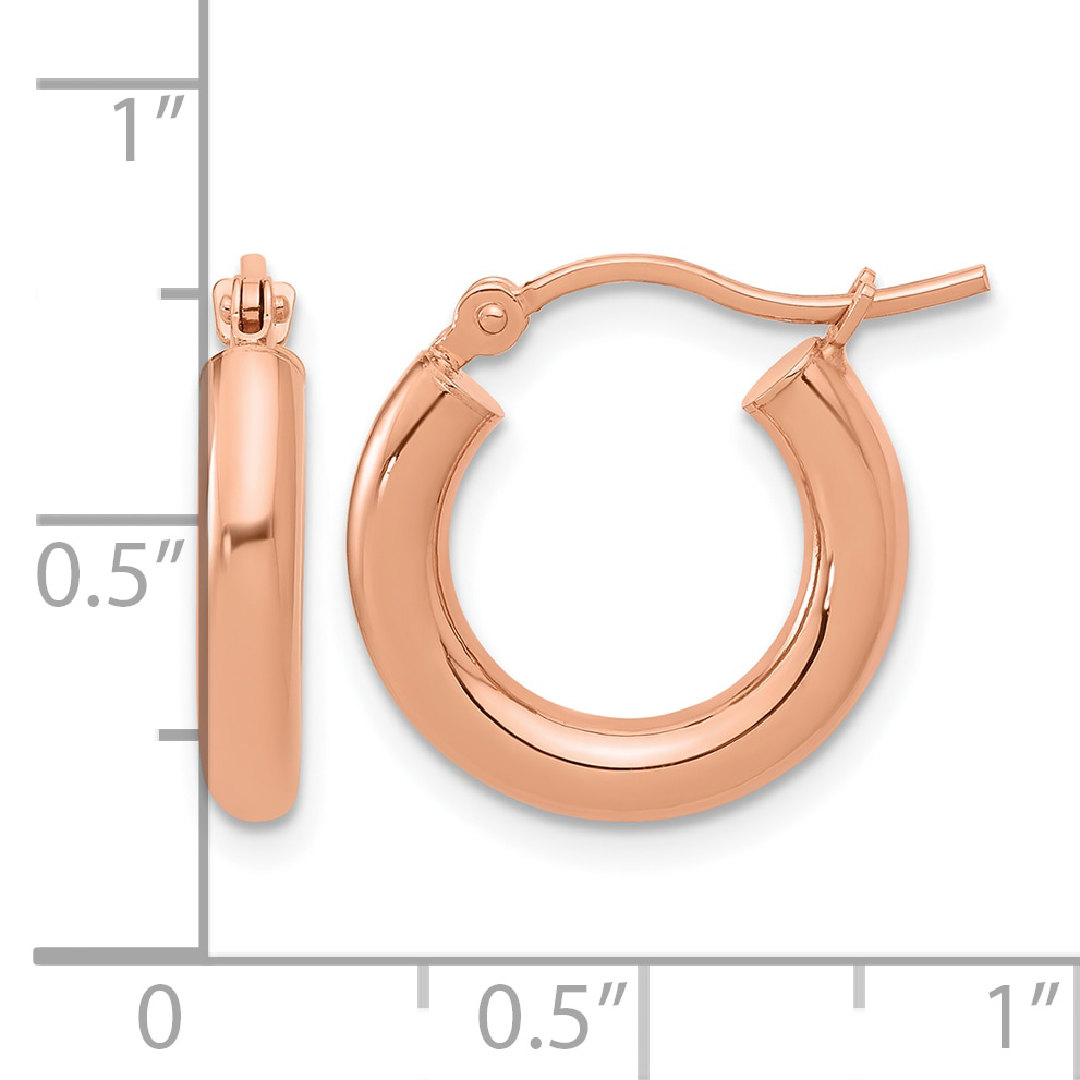  12 mm 14k Rose Gold Leslie's Gold Classic Polished Hoop Earrings  Unknown Friendly Weight 14K rose gold - view 13
