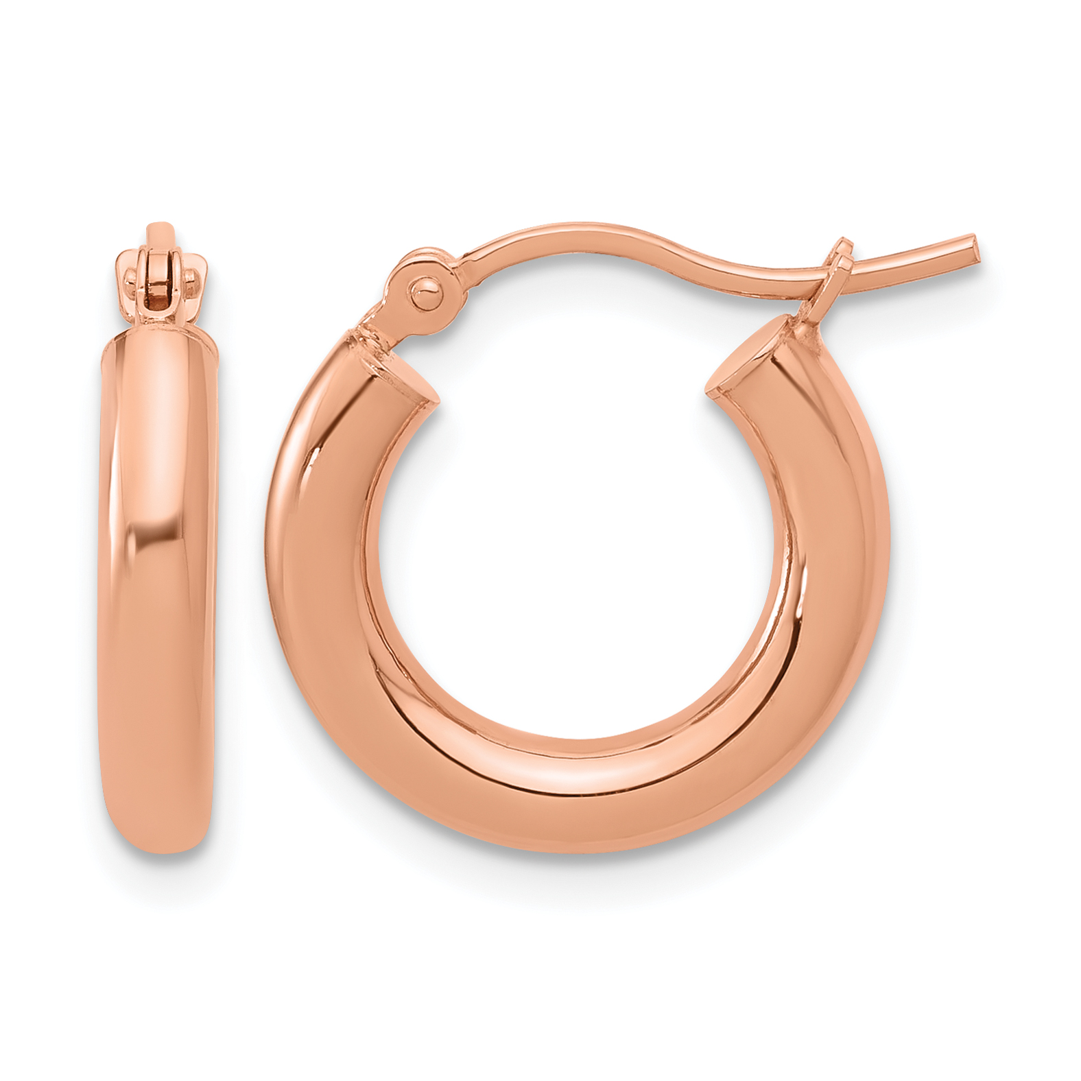  12 mm 14k Rose Gold Leslie's Gold Classic Polished Hoop Earrings  Unknown Friendly Weight 14K rose gold - view 14