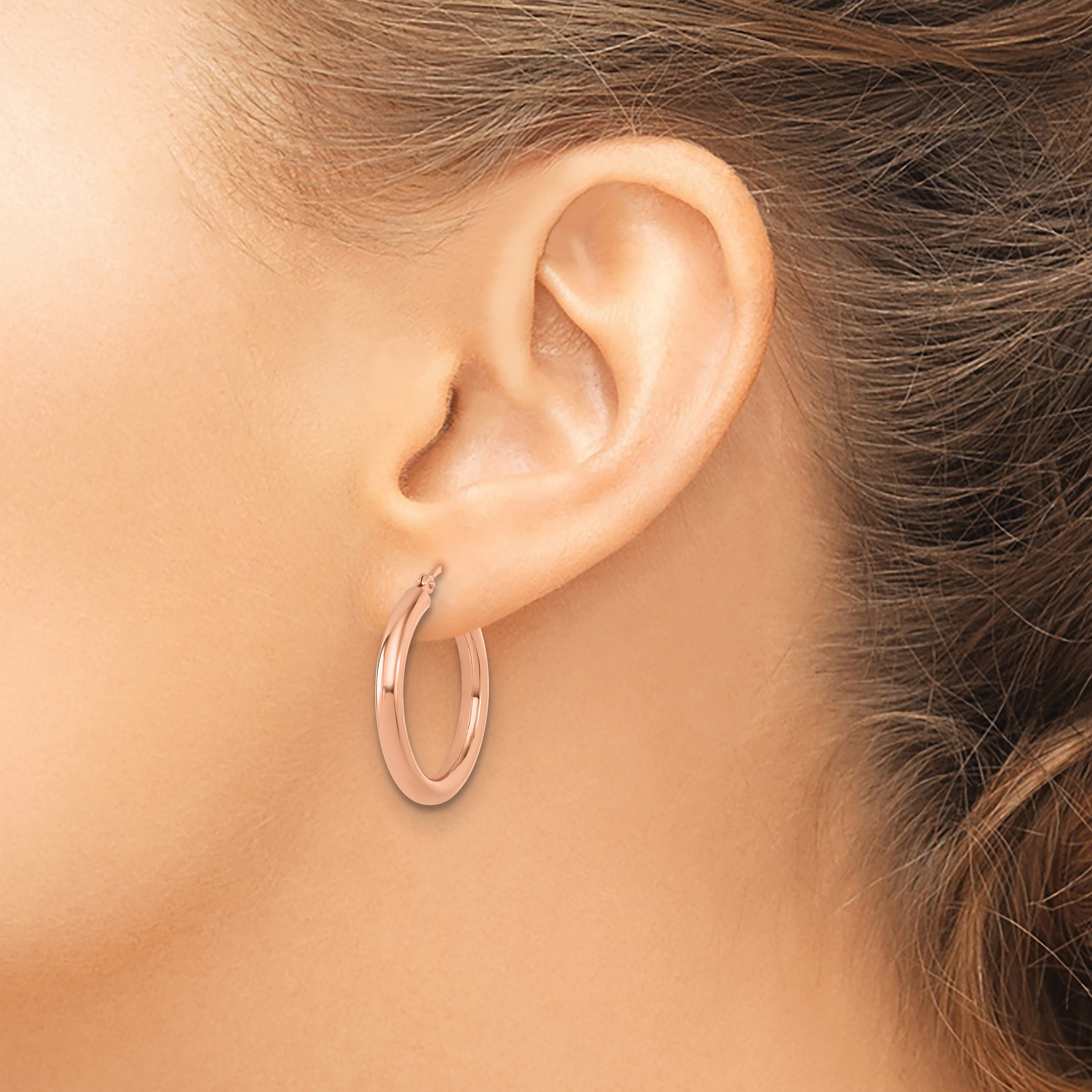  12 mm 14k Rose Gold Leslie's Gold Classic Polished Hoop Earrings  Unknown Friendly Weight 14K rose gold - view 45