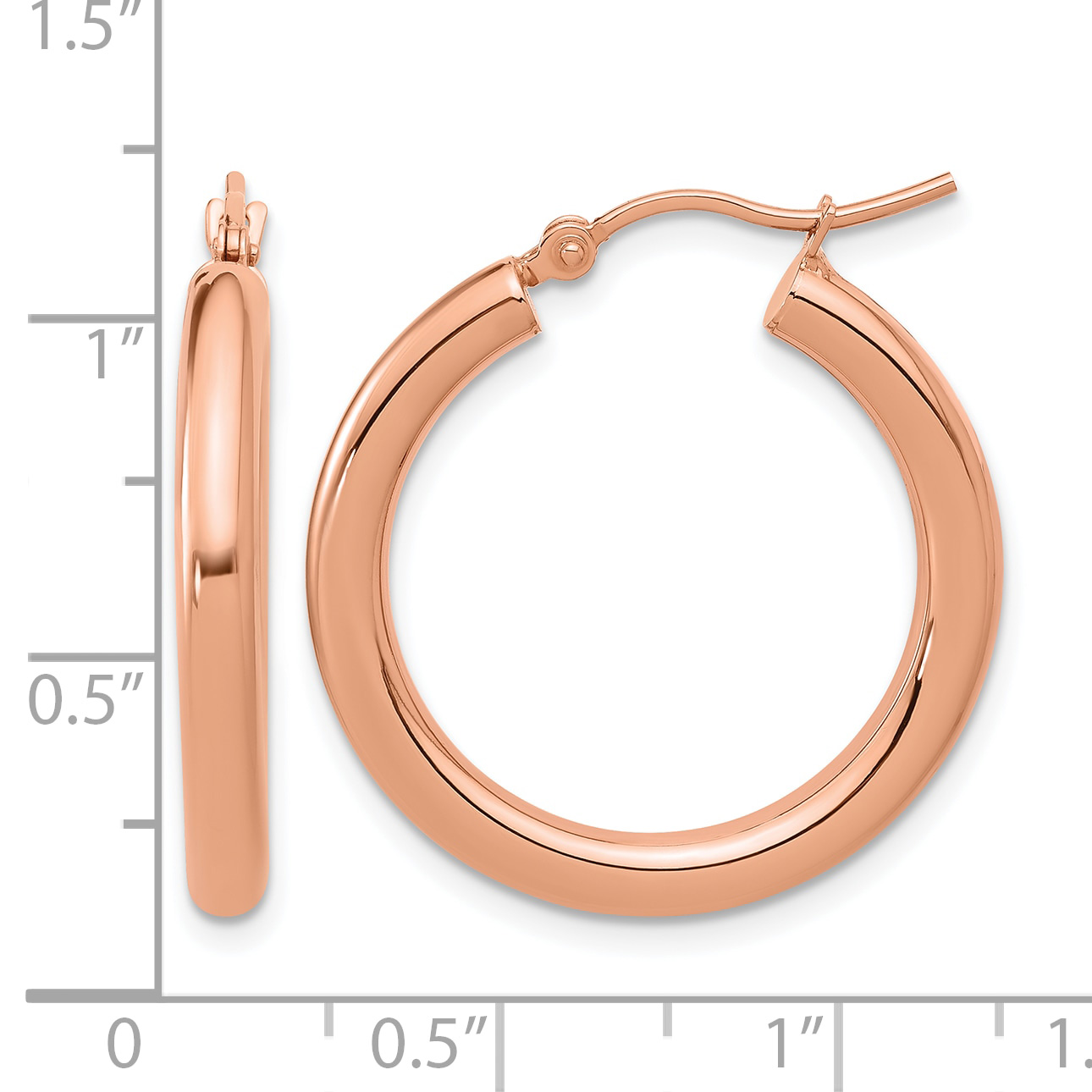  12 mm 14k Rose Gold Leslie's Gold Classic Polished Hoop Earrings  Unknown Friendly Weight 14K rose gold - view 47
