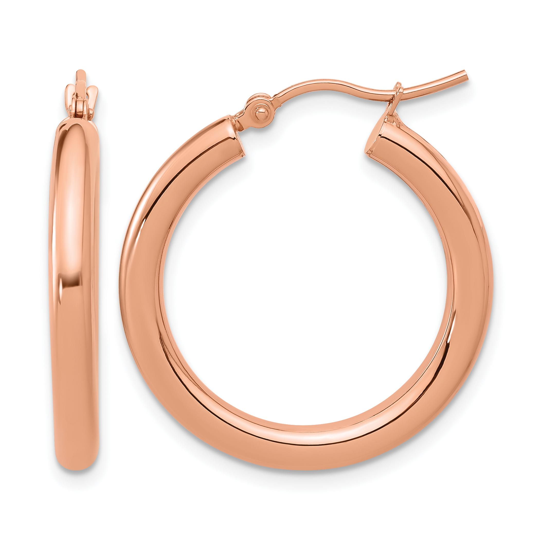  12 mm 14k Rose Gold Leslie's Gold Classic Polished Hoop Earrings  Unknown Friendly Weight 14K rose gold - view 48