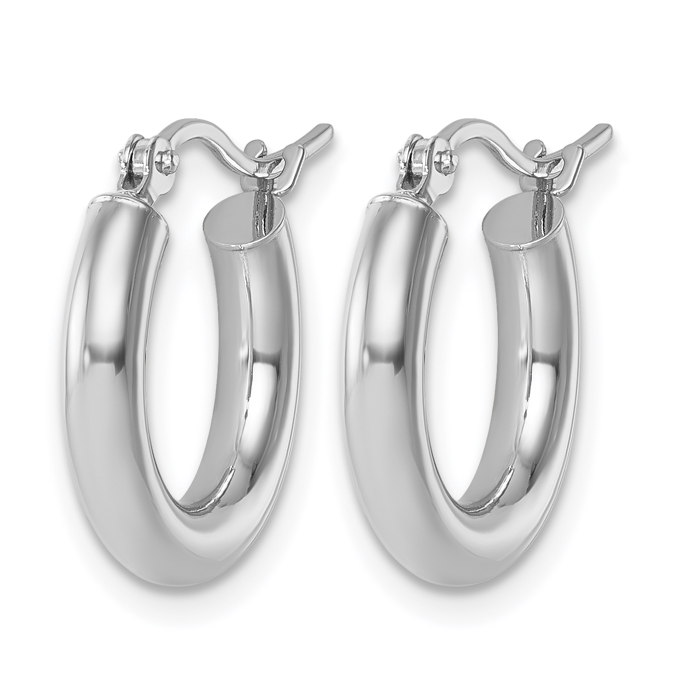  12 mm 14k White Gold Leslie's Gold Classic Polished Hoop Earrings  Unknown Friendly Weight 14K white gold - view 6