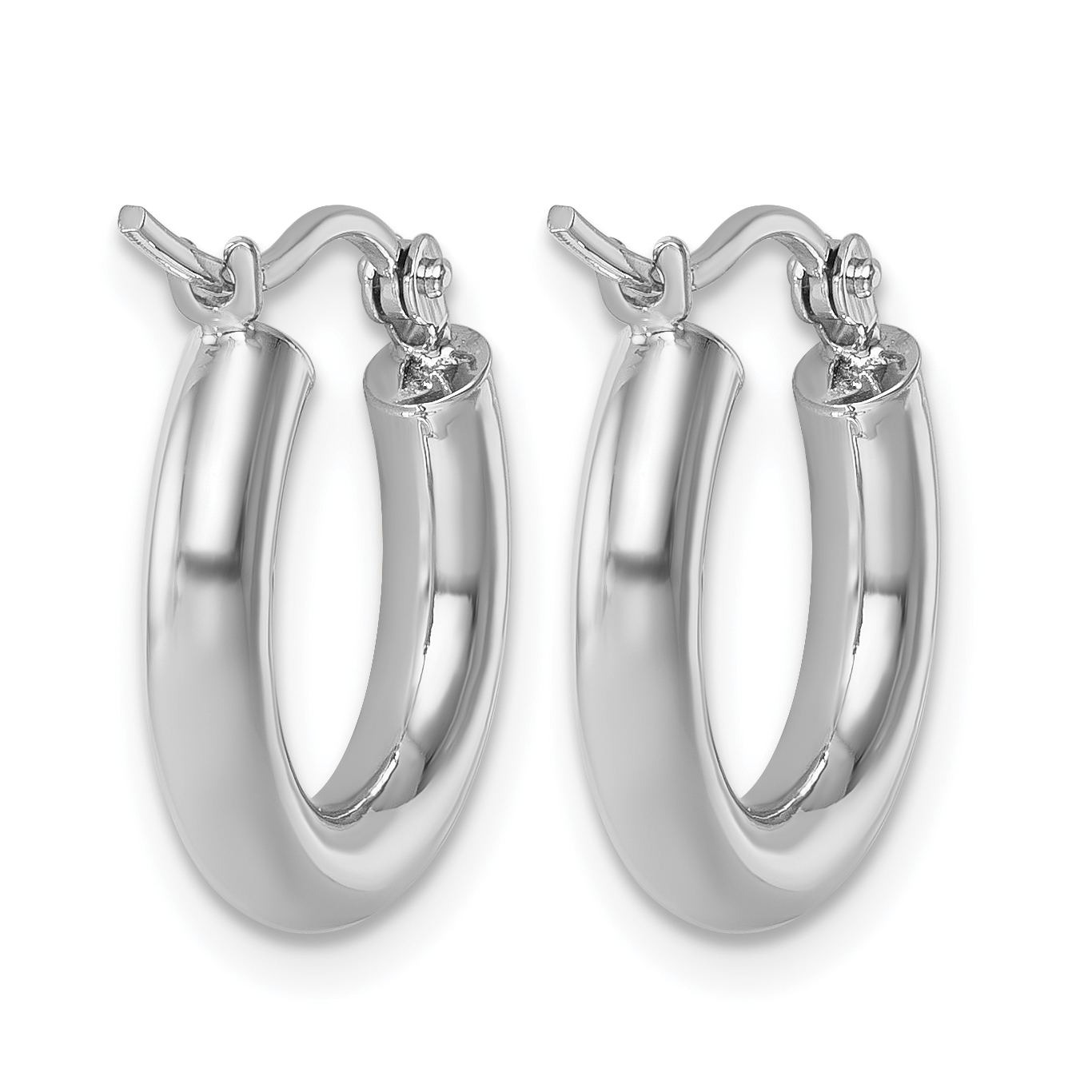  12 mm 14k White Gold Leslie's Gold Classic Polished Hoop Earrings  Unknown Friendly Weight 14K white gold - view 8