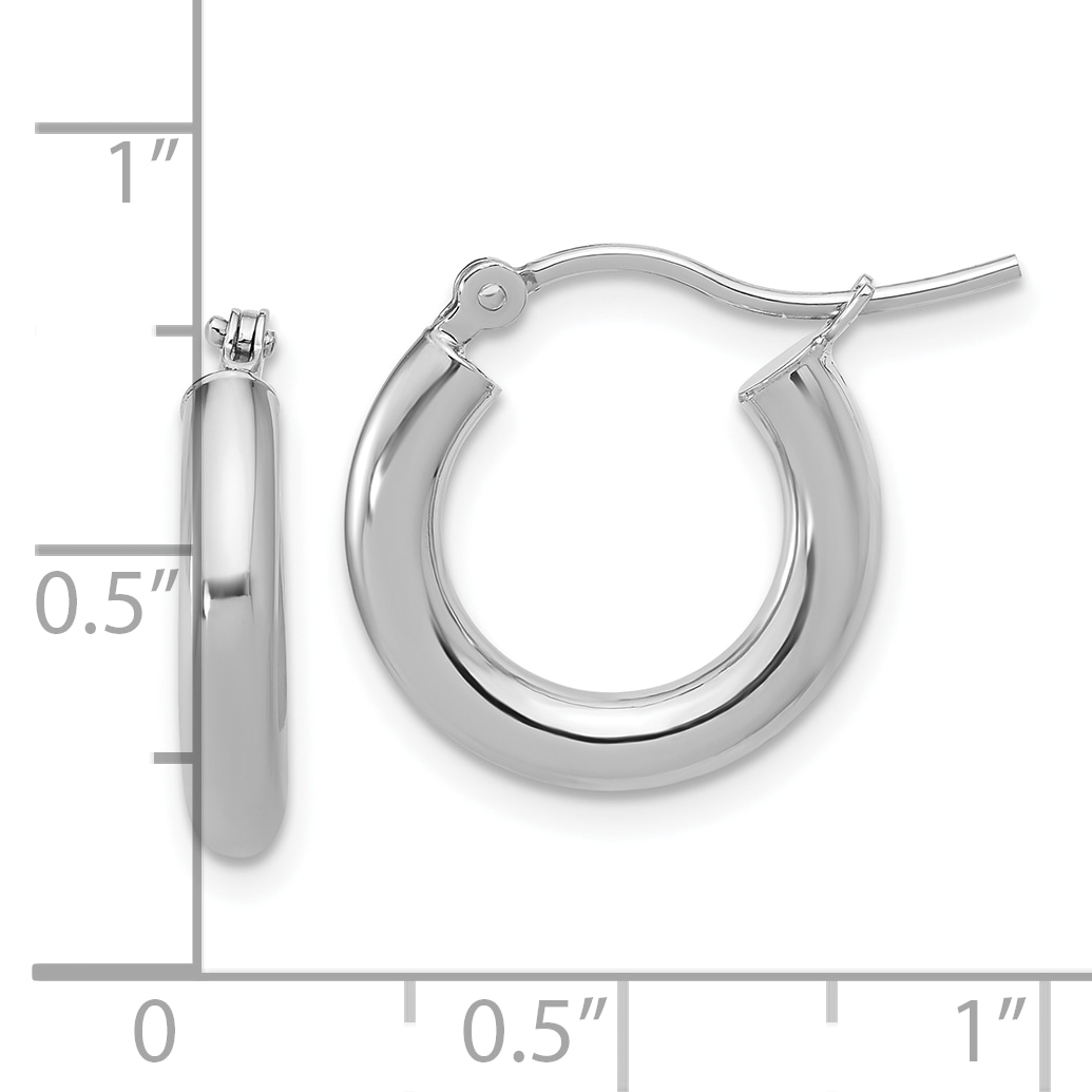  12 mm 14k White Gold Leslie's Gold Classic Polished Hoop Earrings  Unknown Friendly Weight 14K white gold - view 9