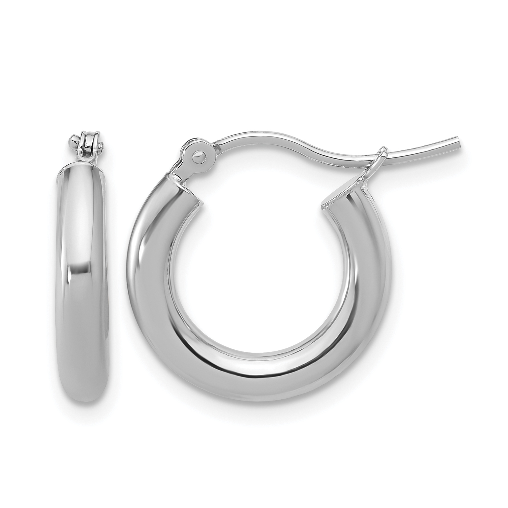  12 mm 14k White Gold Leslie's Gold Classic Polished Hoop Earrings  Unknown Friendly Weight 14K white gold - view 10