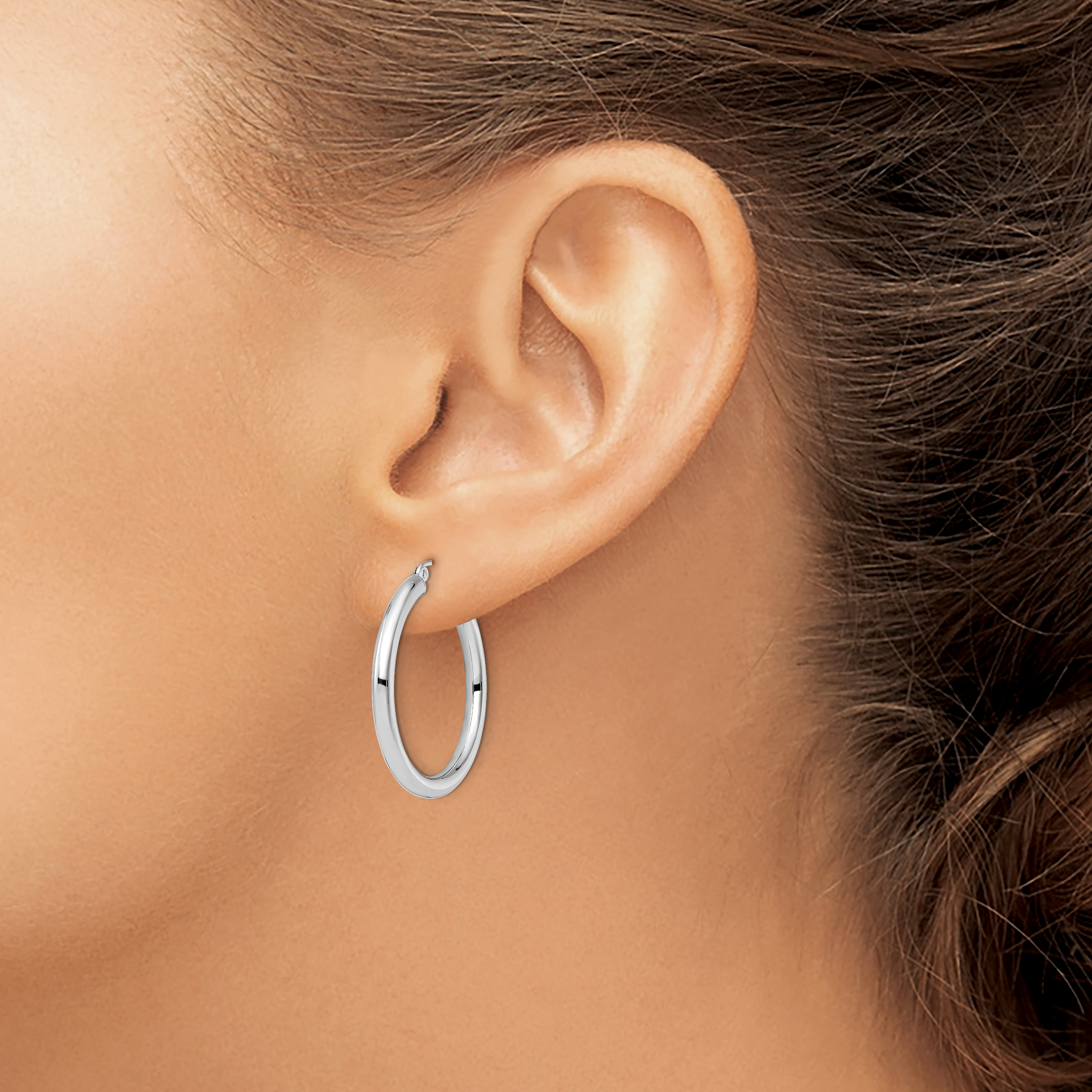 12 mm 14k White Gold Leslie's Gold Classic Polished Hoop Earrings  Unknown Friendly Weight 14K white gold - view 71