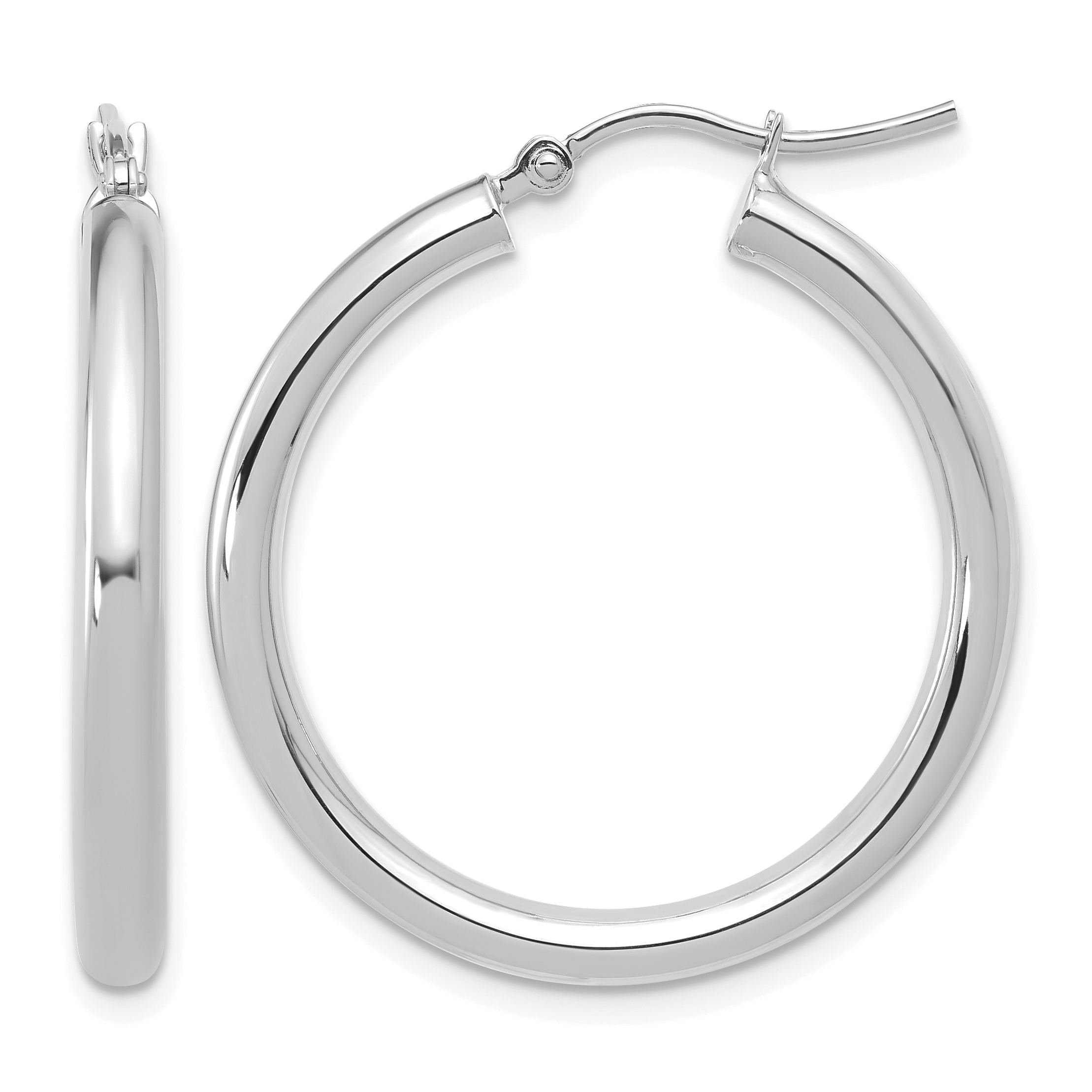  12 mm 14k White Gold Leslie's Gold Classic Polished Hoop Earrings  Unknown Friendly Weight 14K white gold - view 74