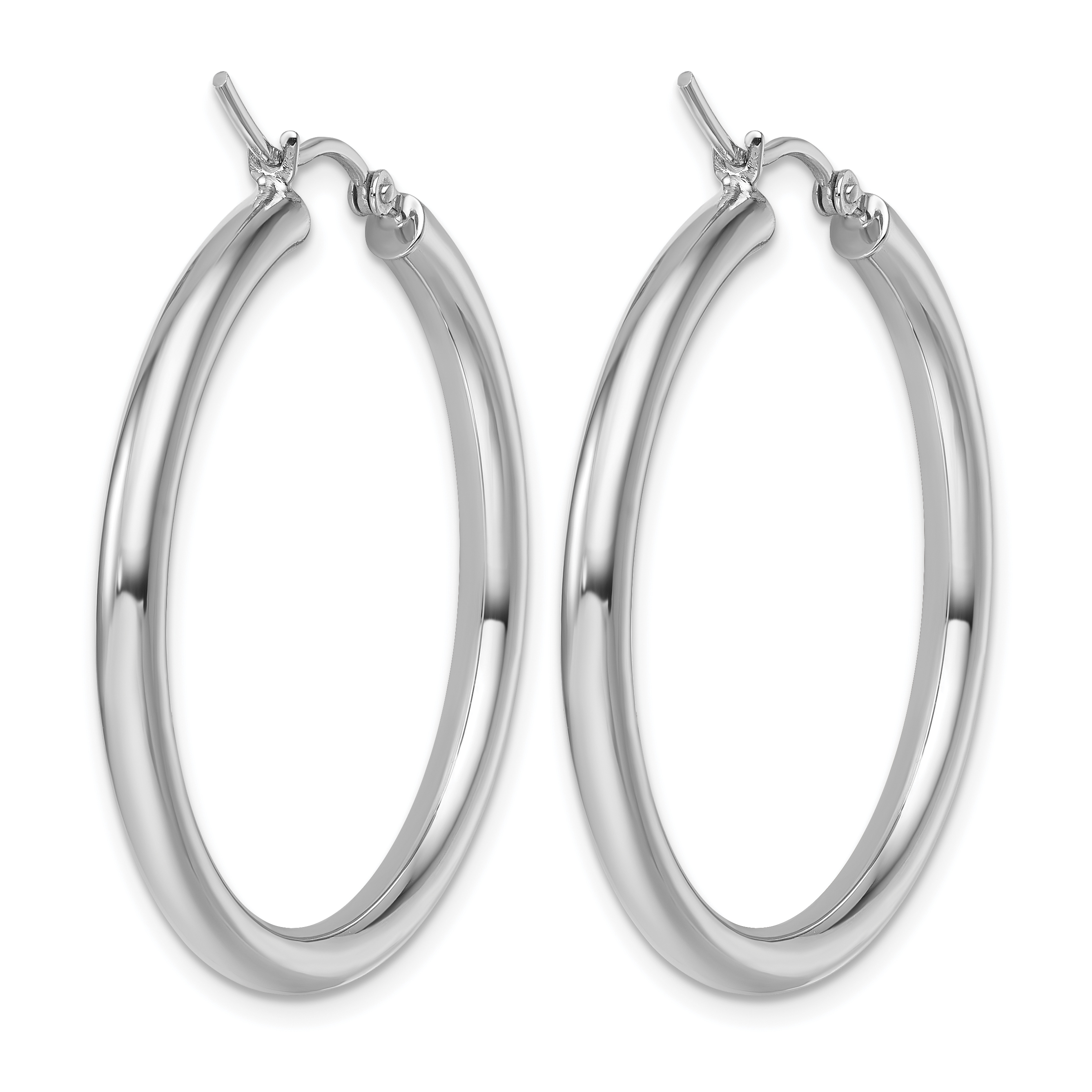  12 mm 14k White Gold Leslie's Gold Classic Polished Hoop Earrings  Unknown Friendly Weight 14K white gold - view 87
