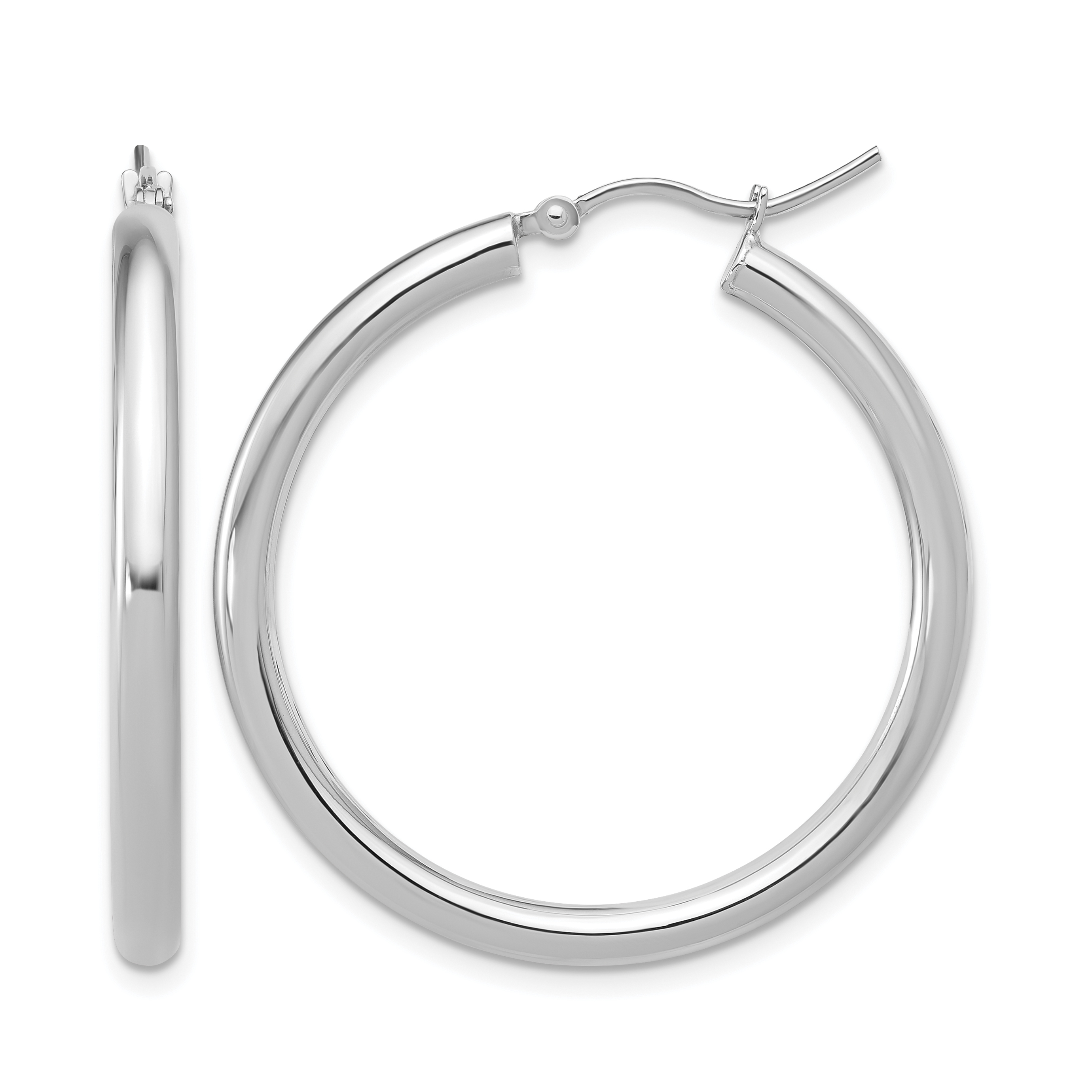  12 mm 14k White Gold Leslie's Gold Classic Polished Hoop Earrings  Unknown Friendly Weight 14K white gold - view 89
