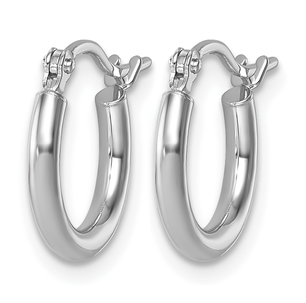  12 mm 14k White Gold Leslie's Gold Classic Polished Hoop Earrings  Unknown Friendly Weight 14K white gold