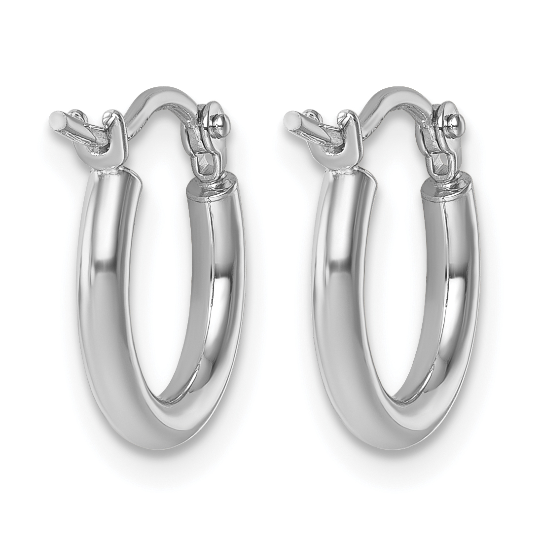  12 mm 14k White Gold Leslie's Gold Classic Polished Hoop Earrings  Unknown Friendly Weight 14K white gold - view 3