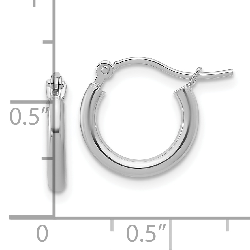  12 mm 14k White Gold Leslie's Gold Classic Polished Hoop Earrings  Unknown Friendly Weight 14K white gold - view 4