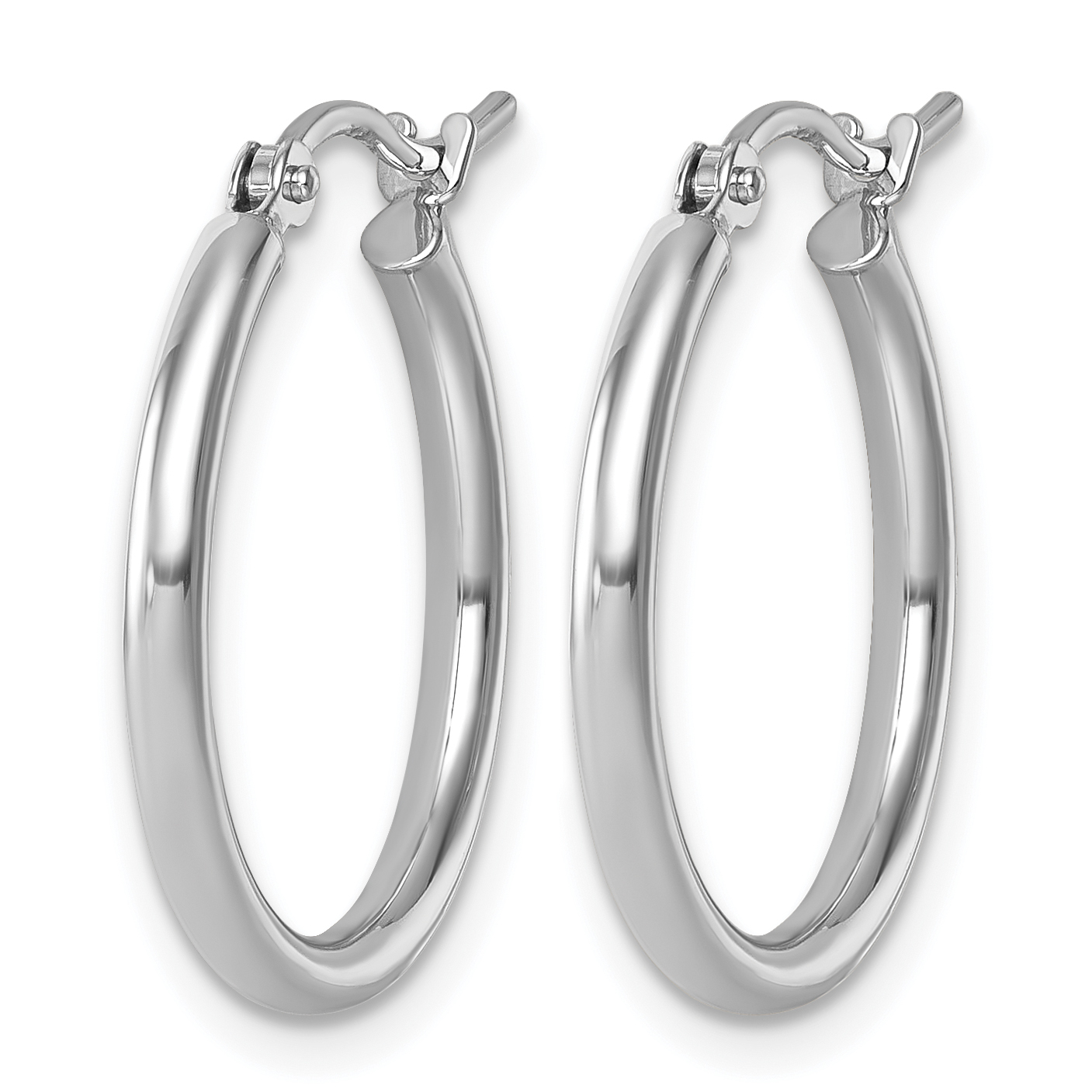  12 mm 14k White Gold Leslie's Gold Classic Polished Hoop Earrings  Unknown Friendly Weight 14K white gold - view 28
