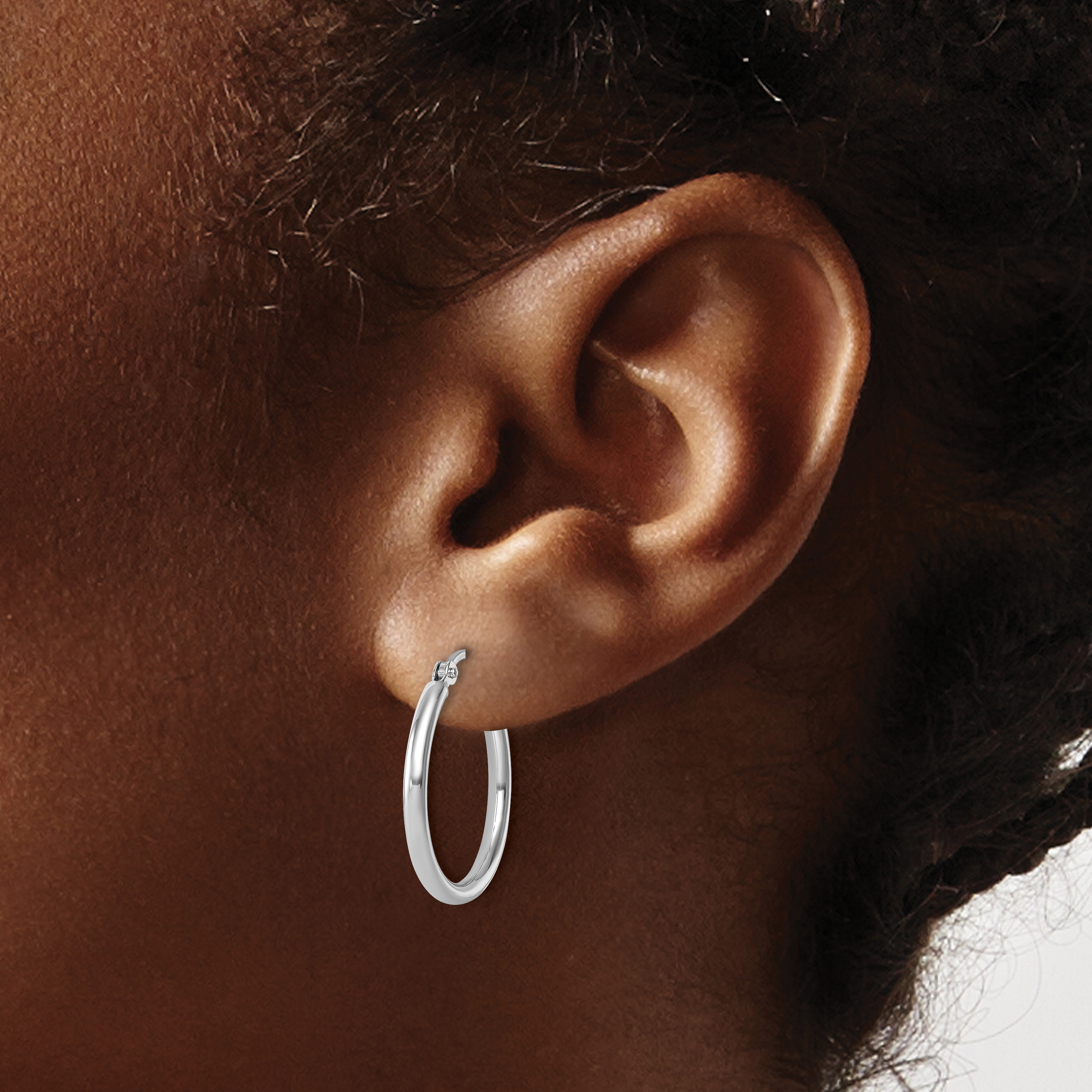 12 mm 14k White Gold Leslie's Gold Classic Polished Hoop Earrings  Unknown Friendly Weight 14K white gold - view 29