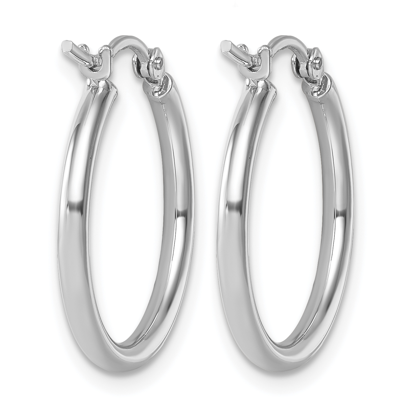  12 mm 14k White Gold Leslie's Gold Classic Polished Hoop Earrings  Unknown Friendly Weight 14K white gold - view 30