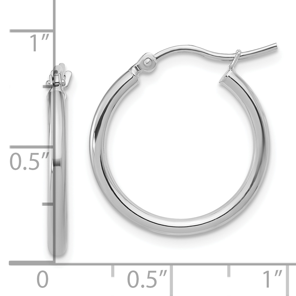  12 mm 14k White Gold Leslie's Gold Classic Polished Hoop Earrings  Unknown Friendly Weight 14K white gold - view 31