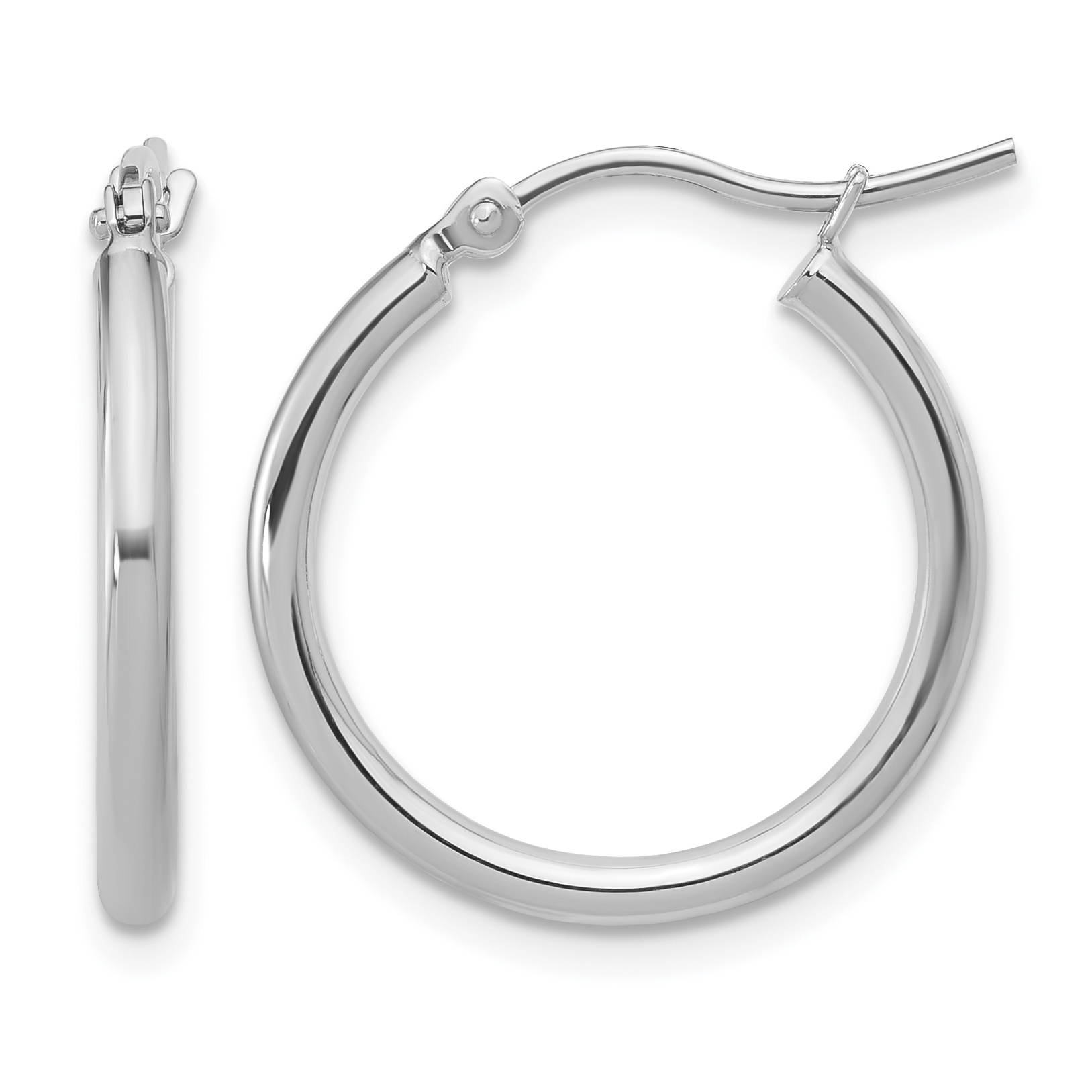  12 mm 14k White Gold Leslie's Gold Classic Polished Hoop Earrings  Unknown Friendly Weight 14K white gold - view 32