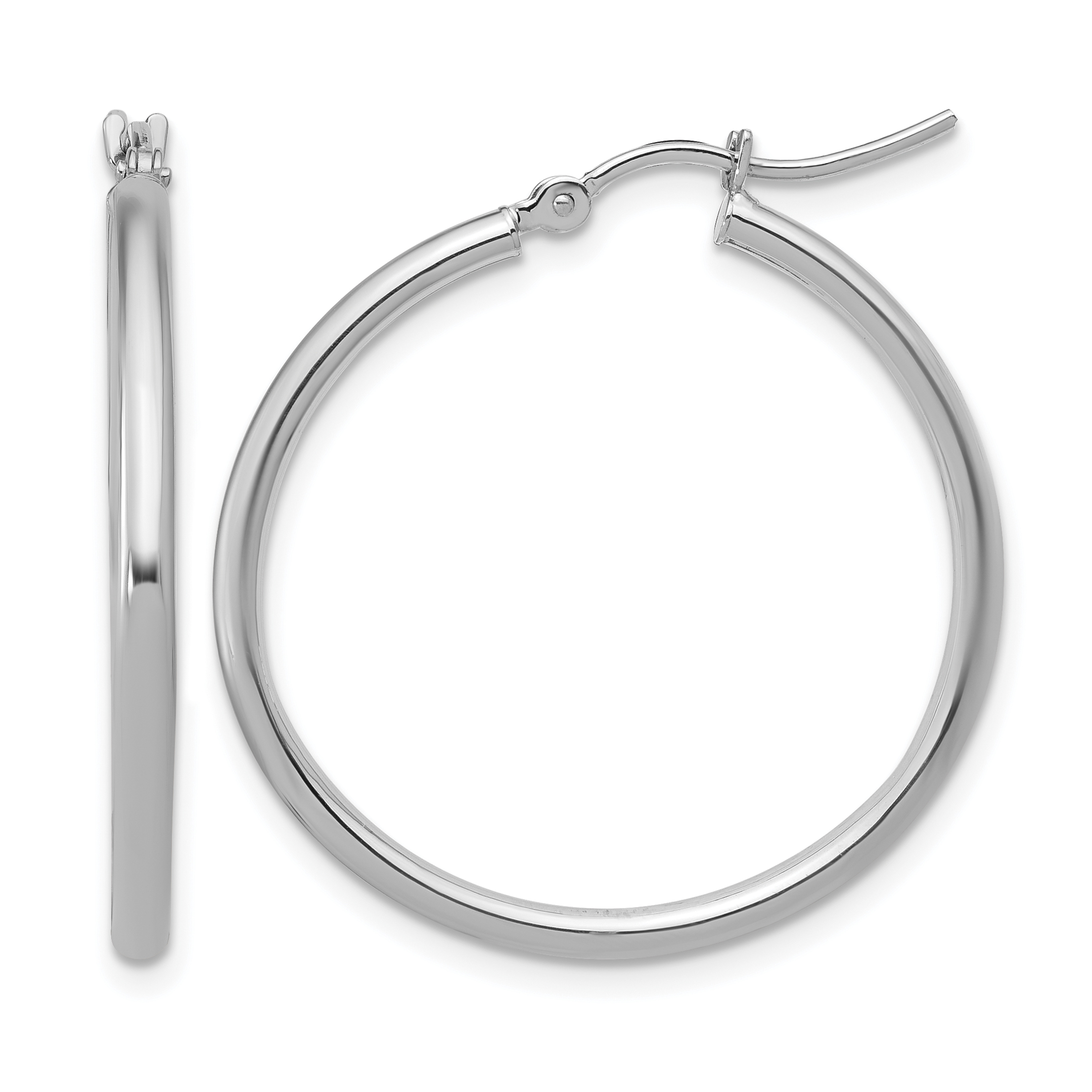  12 mm 14k White Gold Leslie's Gold Classic Polished Hoop Earrings  Unknown Friendly Weight 14K white gold - view 79