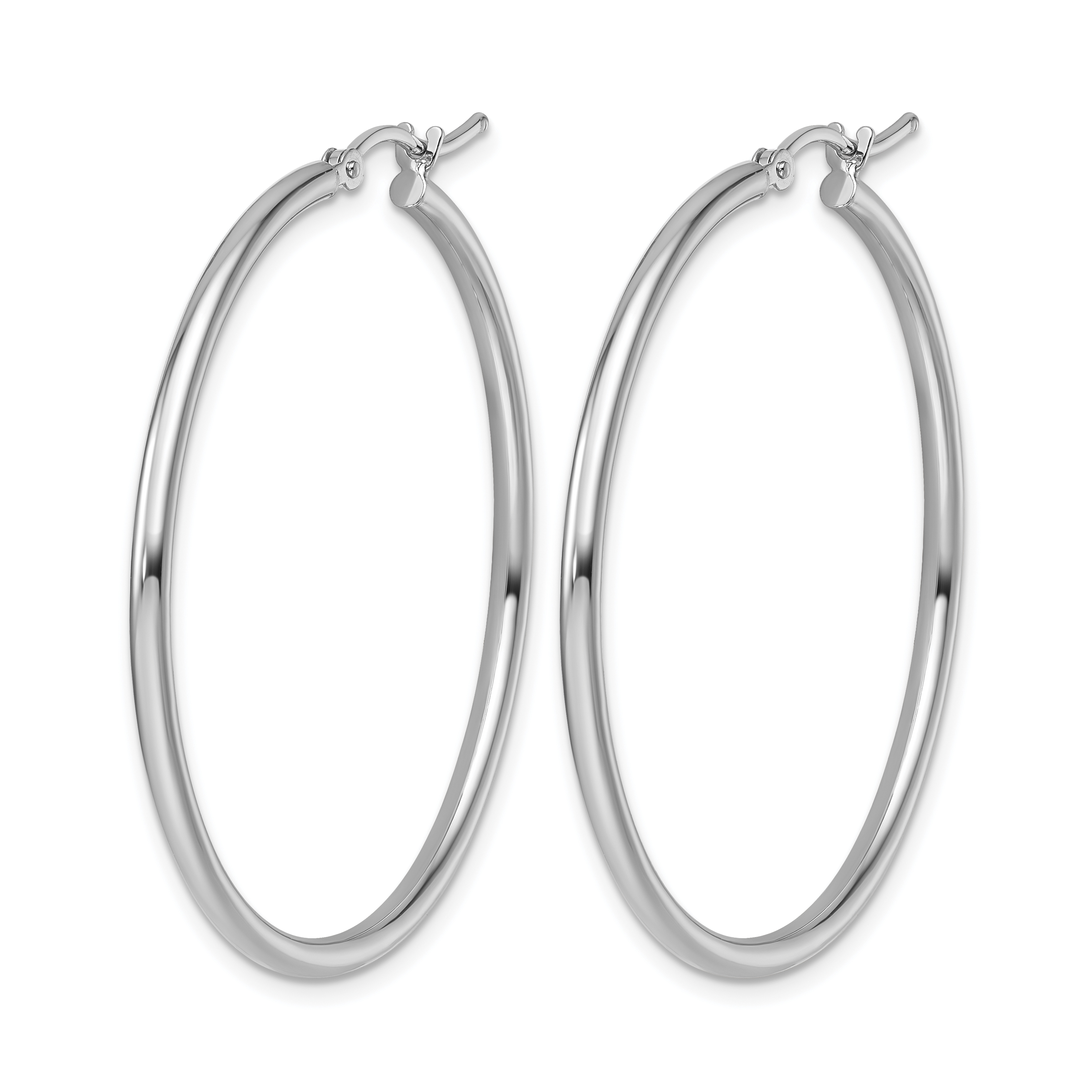 12 mm 14k White Gold Leslie's Gold Classic Polished Hoop Earrings  Unknown Friendly Weight 14K white gold - view 104