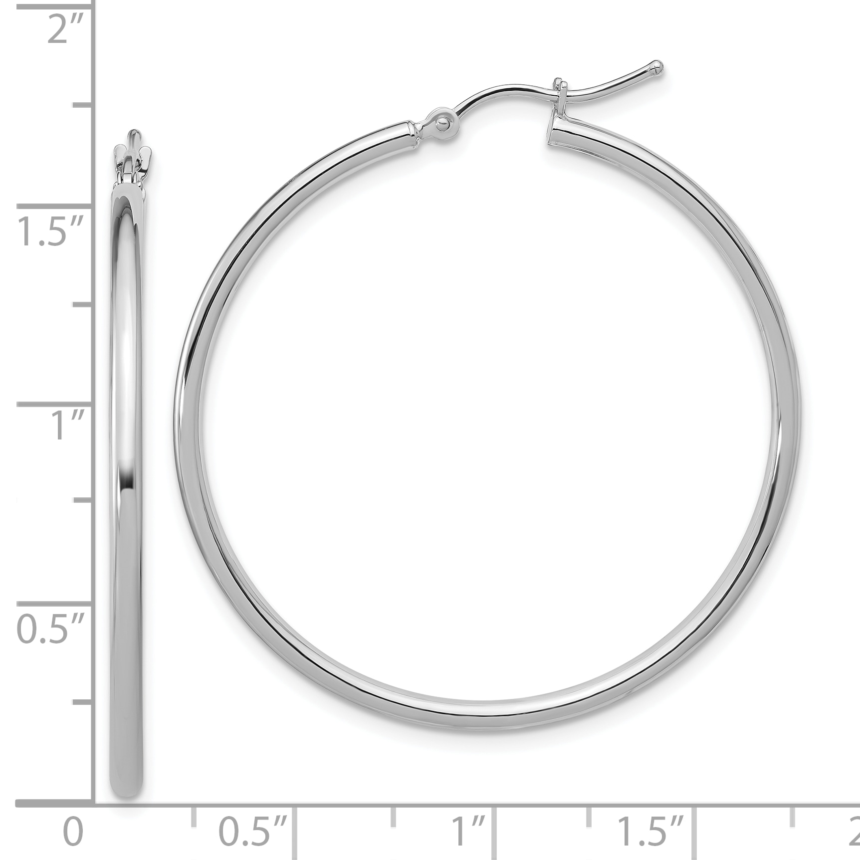  12 mm 14k White Gold Leslie's Gold Classic Polished Hoop Earrings  Unknown Friendly Weight 14K white gold - view 107