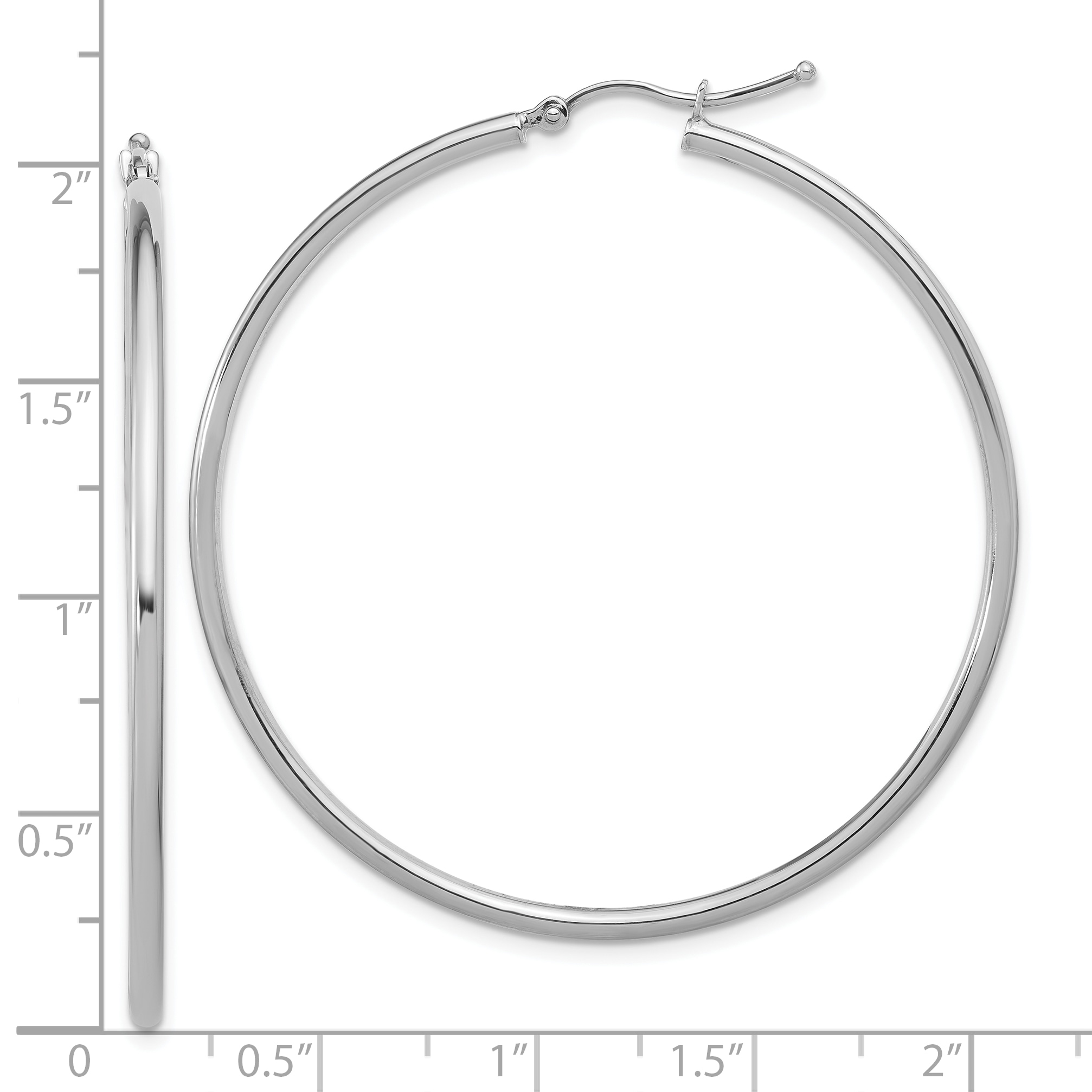  12 mm 14k White Gold Leslie's Gold Classic Polished Hoop Earrings  Unknown Friendly Weight 14K white gold - view 132
