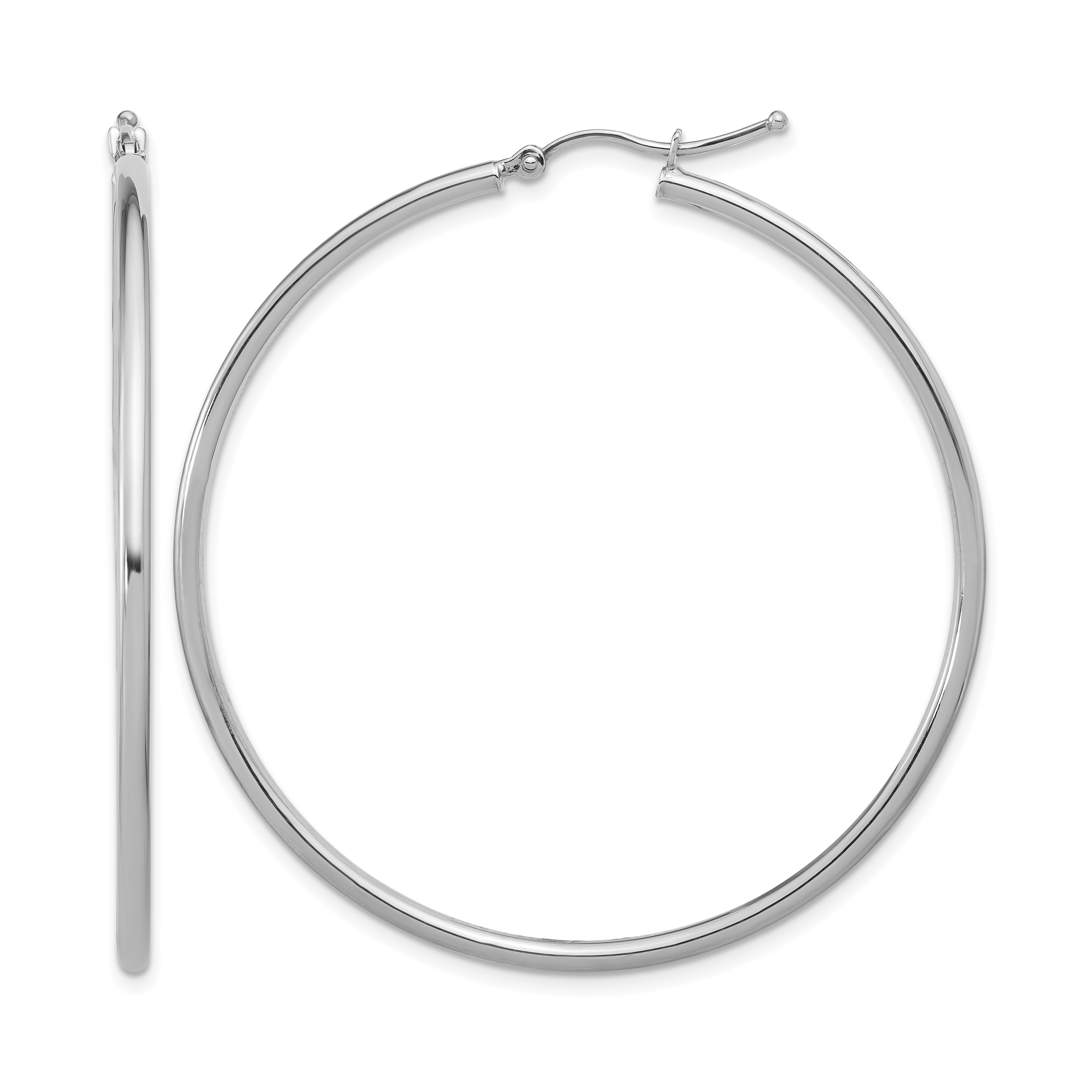  12 mm 14k White Gold Leslie's Gold Classic Polished Hoop Earrings  Unknown Friendly Weight 14K white gold - view 133