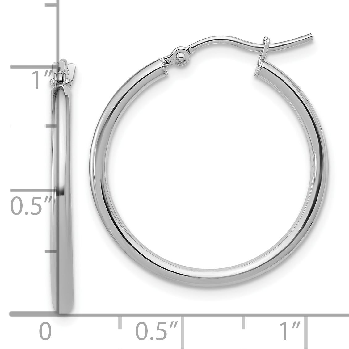  12 mm 14k White Gold Leslie's Gold Classic Polished Hoop Earrings  Unknown Friendly Weight 14K white gold - view 50