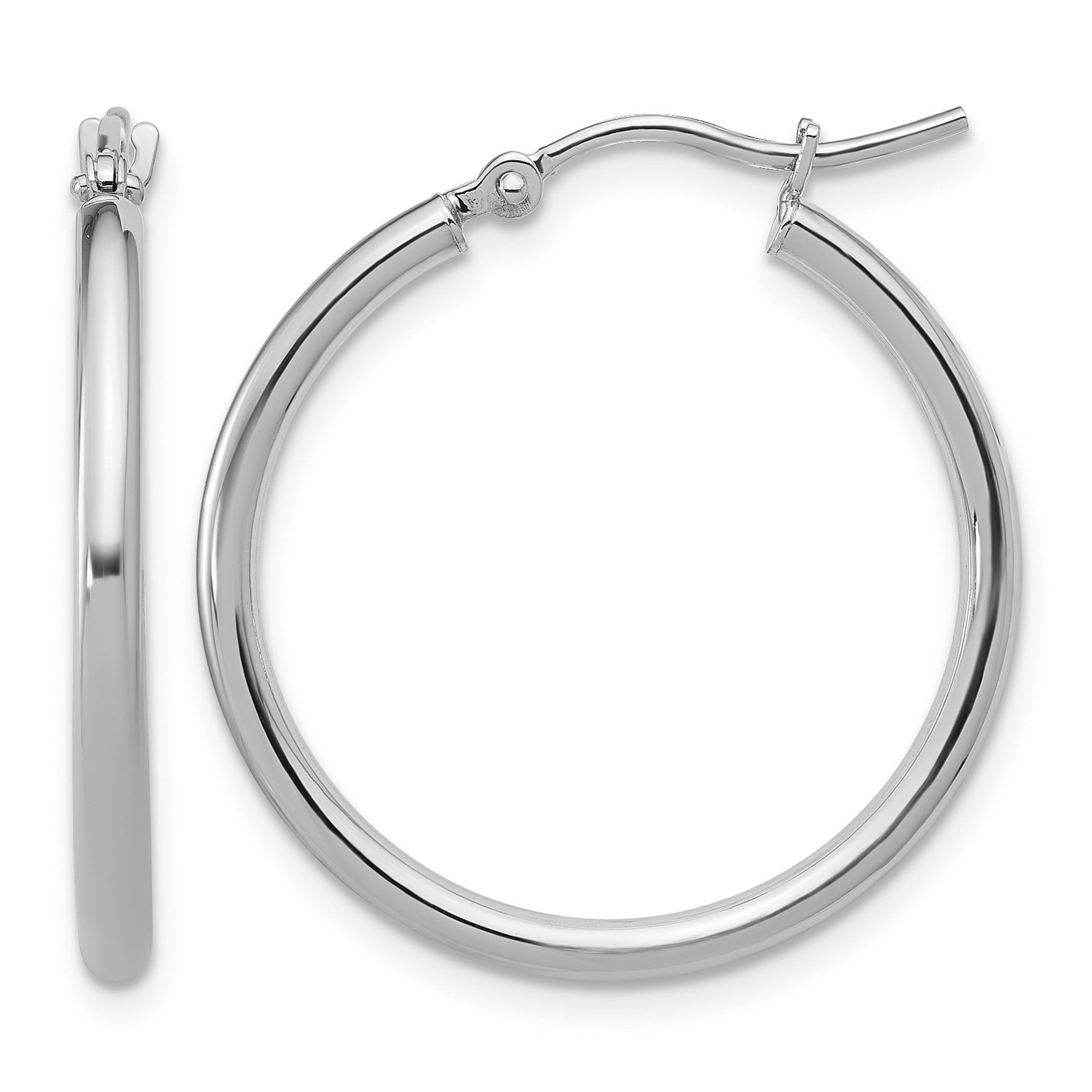  12 mm 14k White Gold Leslie's Gold Classic Polished Hoop Earrings  Unknown Friendly Weight 14K white gold - view 51