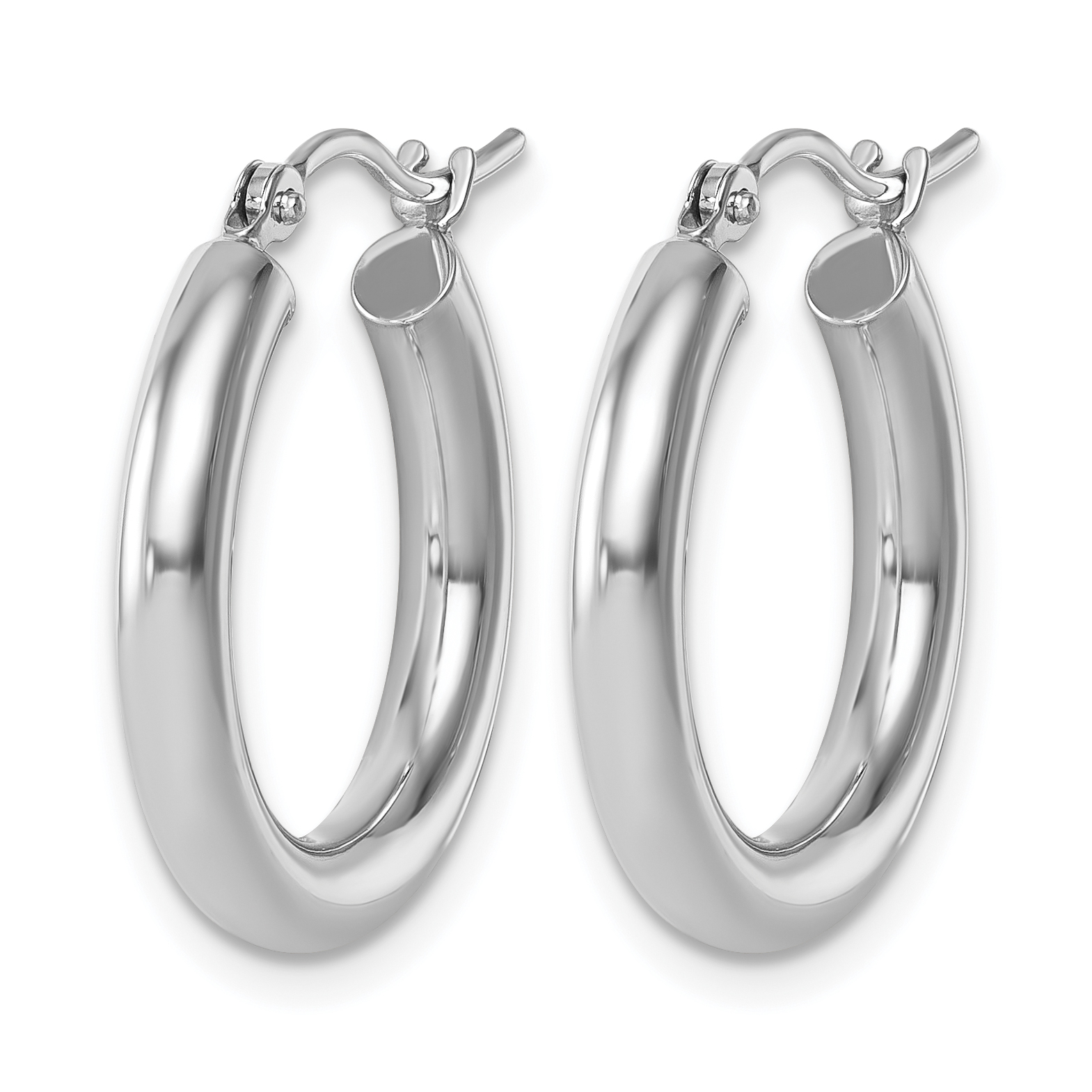  12 mm 14k White Gold Leslie's Gold Classic Polished Hoop Earrings  Unknown Friendly Weight 14K white gold - view 33