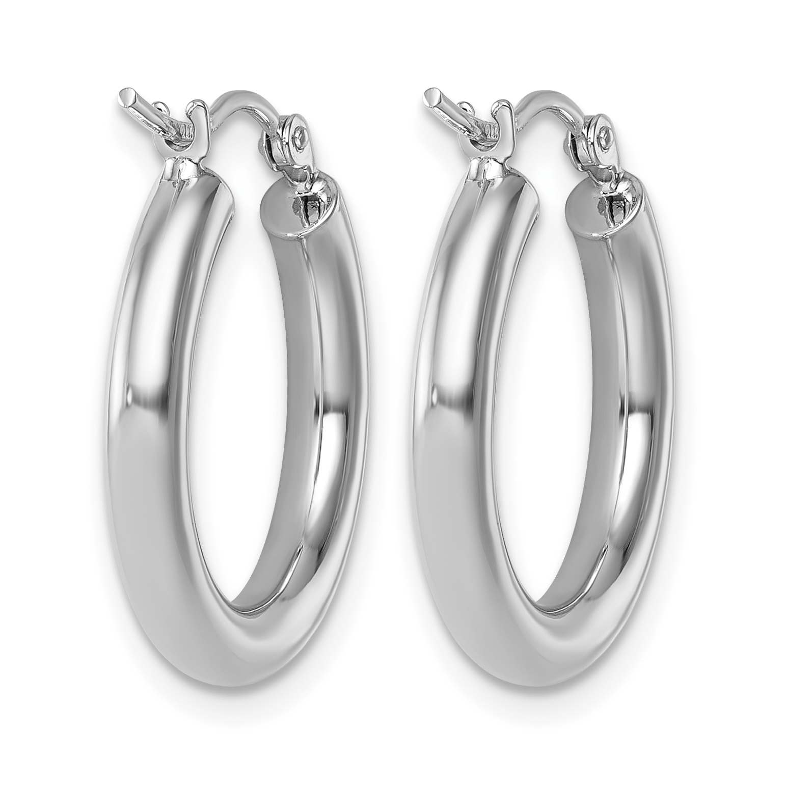  12 mm 14k White Gold Leslie's Gold Classic Polished Hoop Earrings  Unknown Friendly Weight 14K white gold - view 35