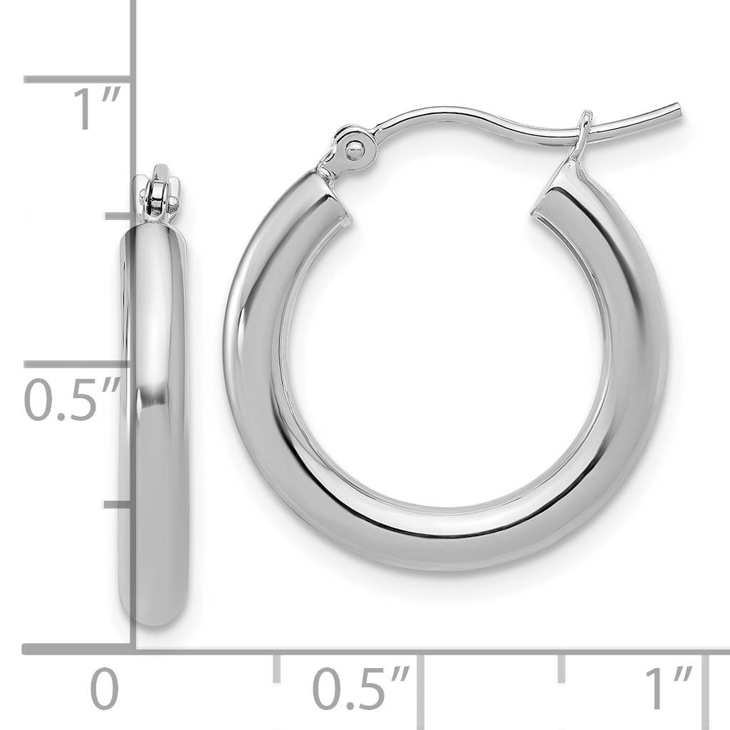  12 mm 14k White Gold Leslie's Gold Classic Polished Hoop Earrings  Unknown Friendly Weight 14K white gold - view 36