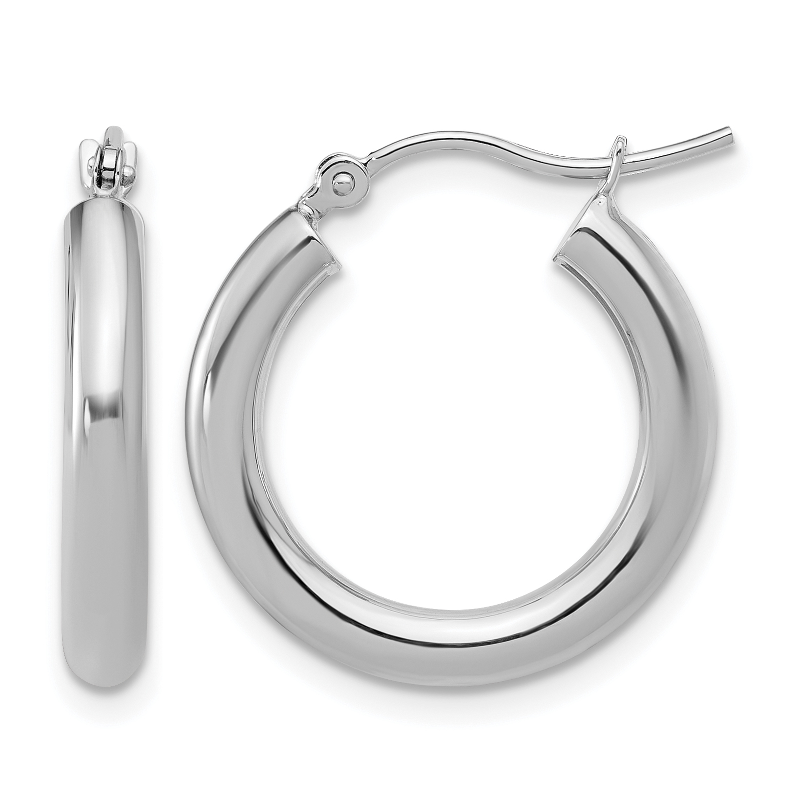  12 mm 14k White Gold Leslie's Gold Classic Polished Hoop Earrings  Unknown Friendly Weight 14K white gold - view 37
