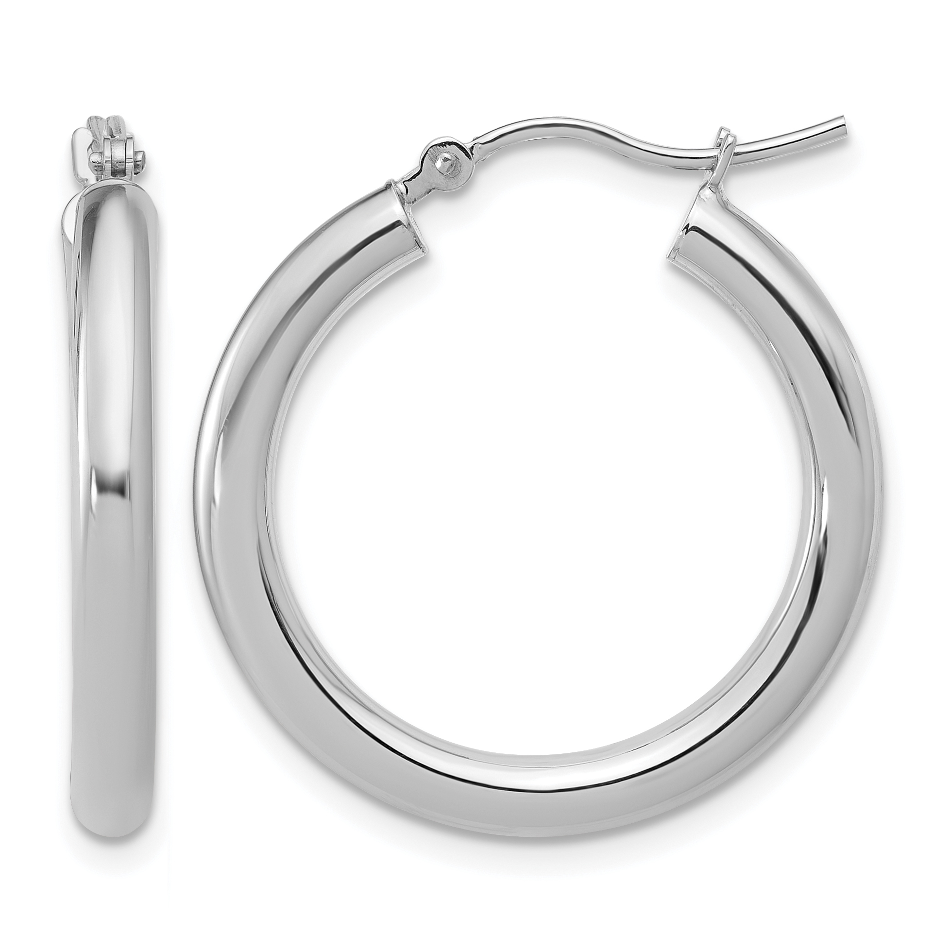  12 mm 14k White Gold Leslie's Gold Classic Polished Hoop Earrings  Unknown Friendly Weight 14K white gold - view 56