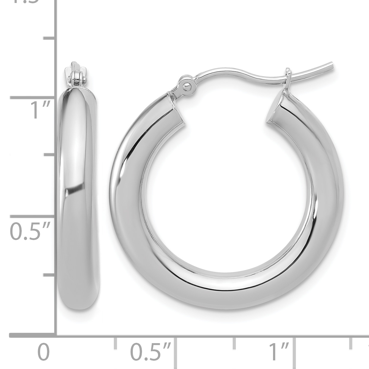  12 mm 14k White Gold Leslie's Gold Classic Polished Hoop Earrings  Unknown Friendly Weight 14K white gold - view 60