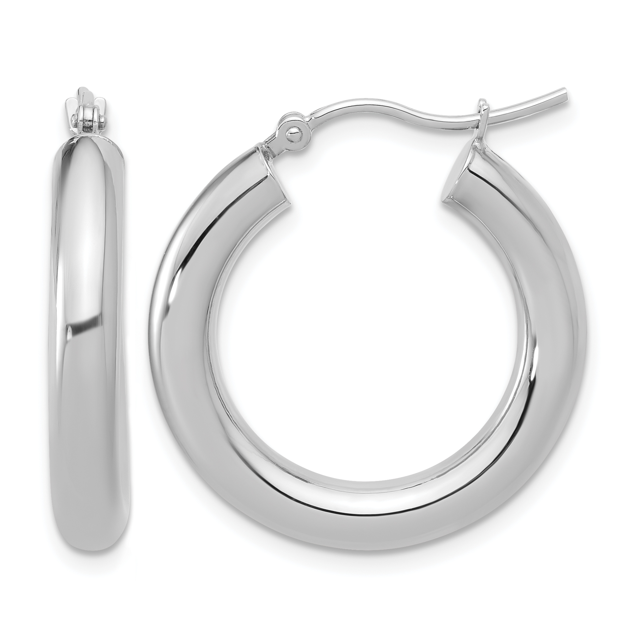  12 mm 14k White Gold Leslie's Gold Classic Polished Hoop Earrings  Unknown Friendly Weight 14K white gold - view 61