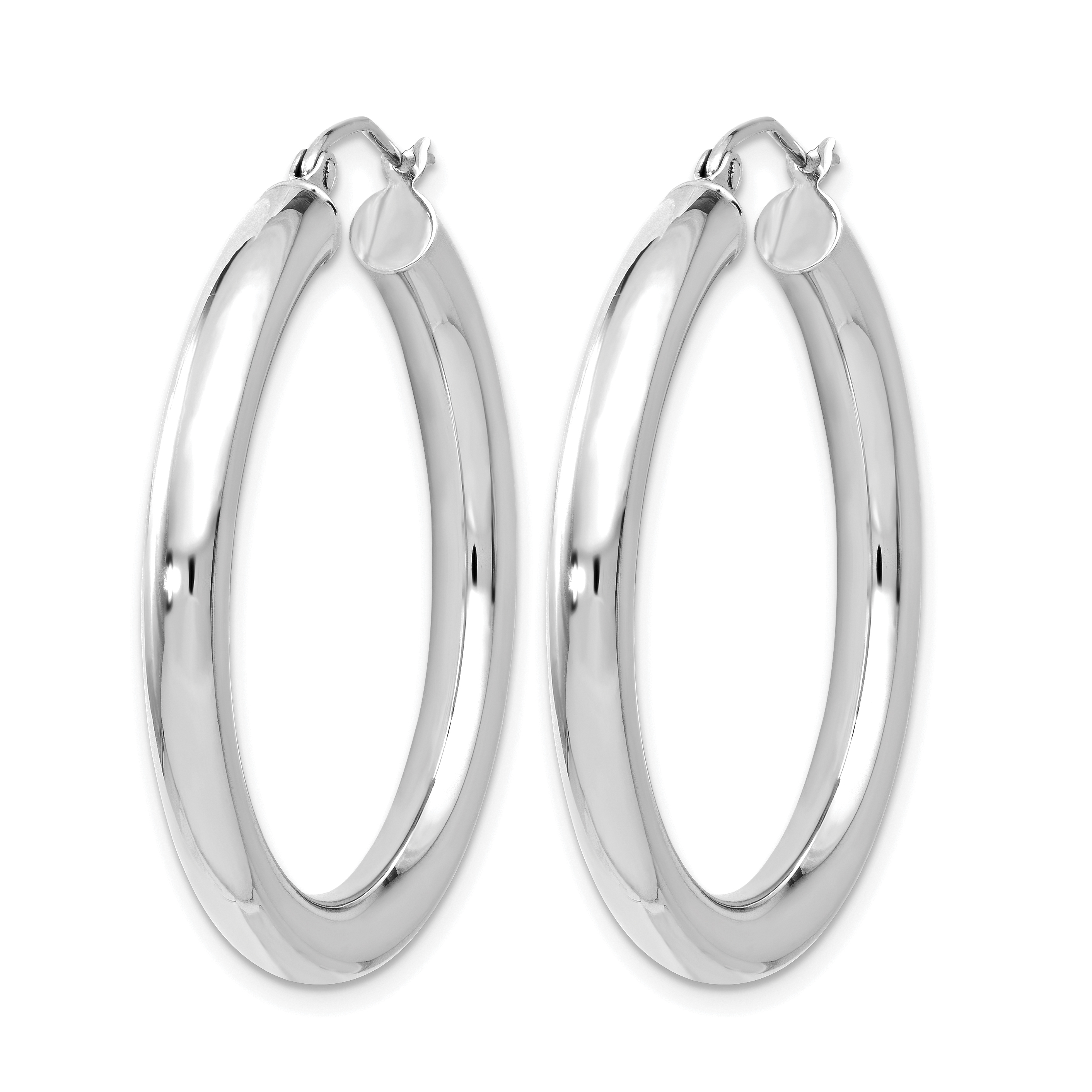  12 mm 14k White Gold Leslie's Gold Classic Polished Hoop Earrings  Unknown Friendly Weight 14K white gold - view 90