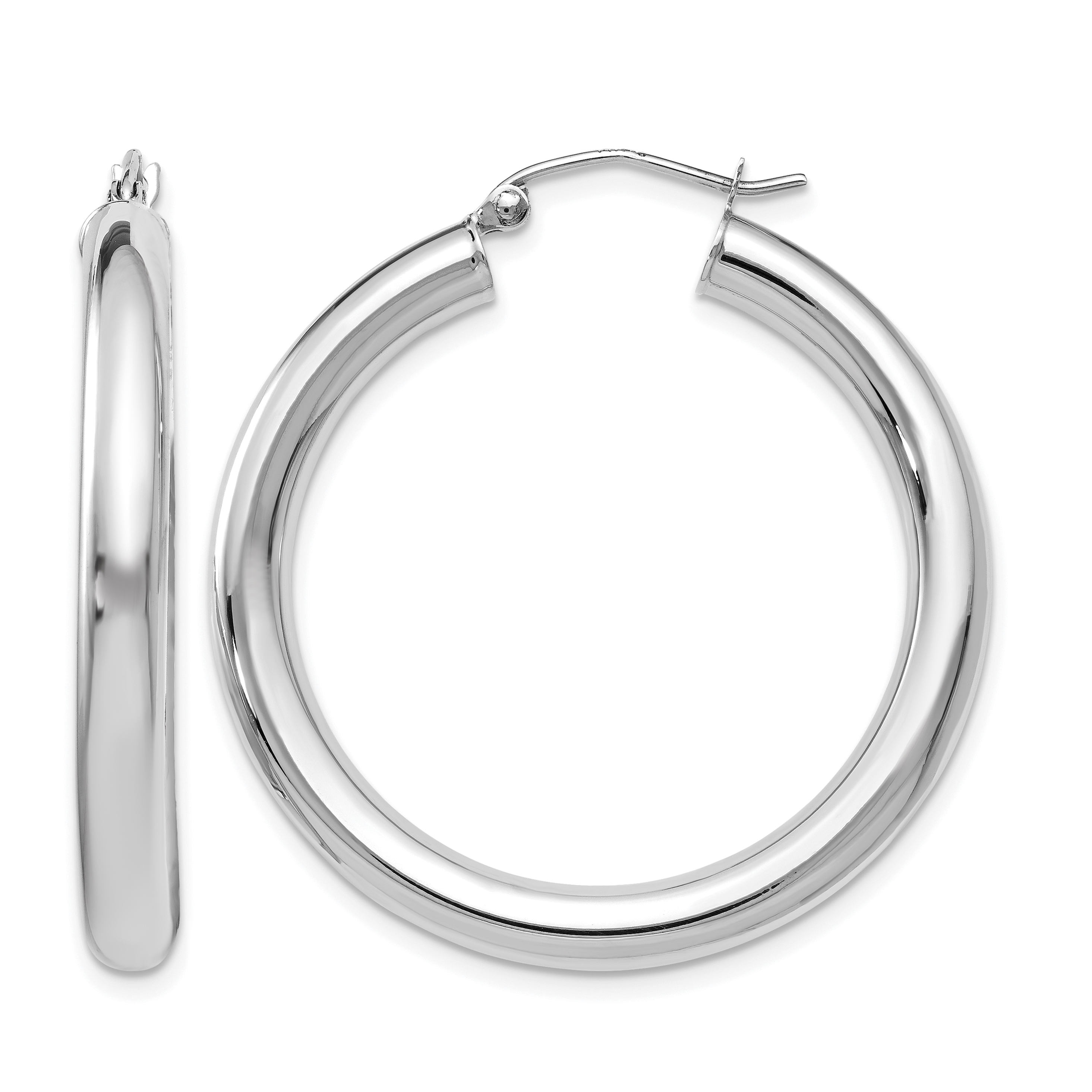  12 mm 14k White Gold Leslie's Gold Classic Polished Hoop Earrings  Unknown Friendly Weight 14K white gold - view 93