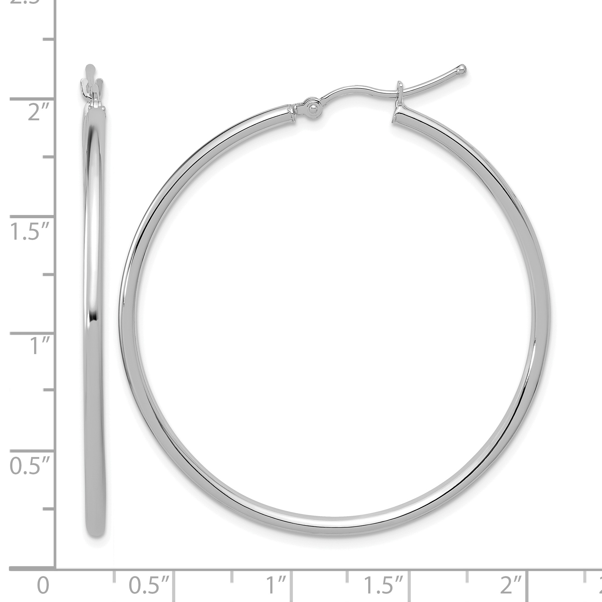  12 mm 14k White Gold Leslie's Gold Classic Polished Hoop Earrings  Unknown Friendly Weight 14K white gold - view 122