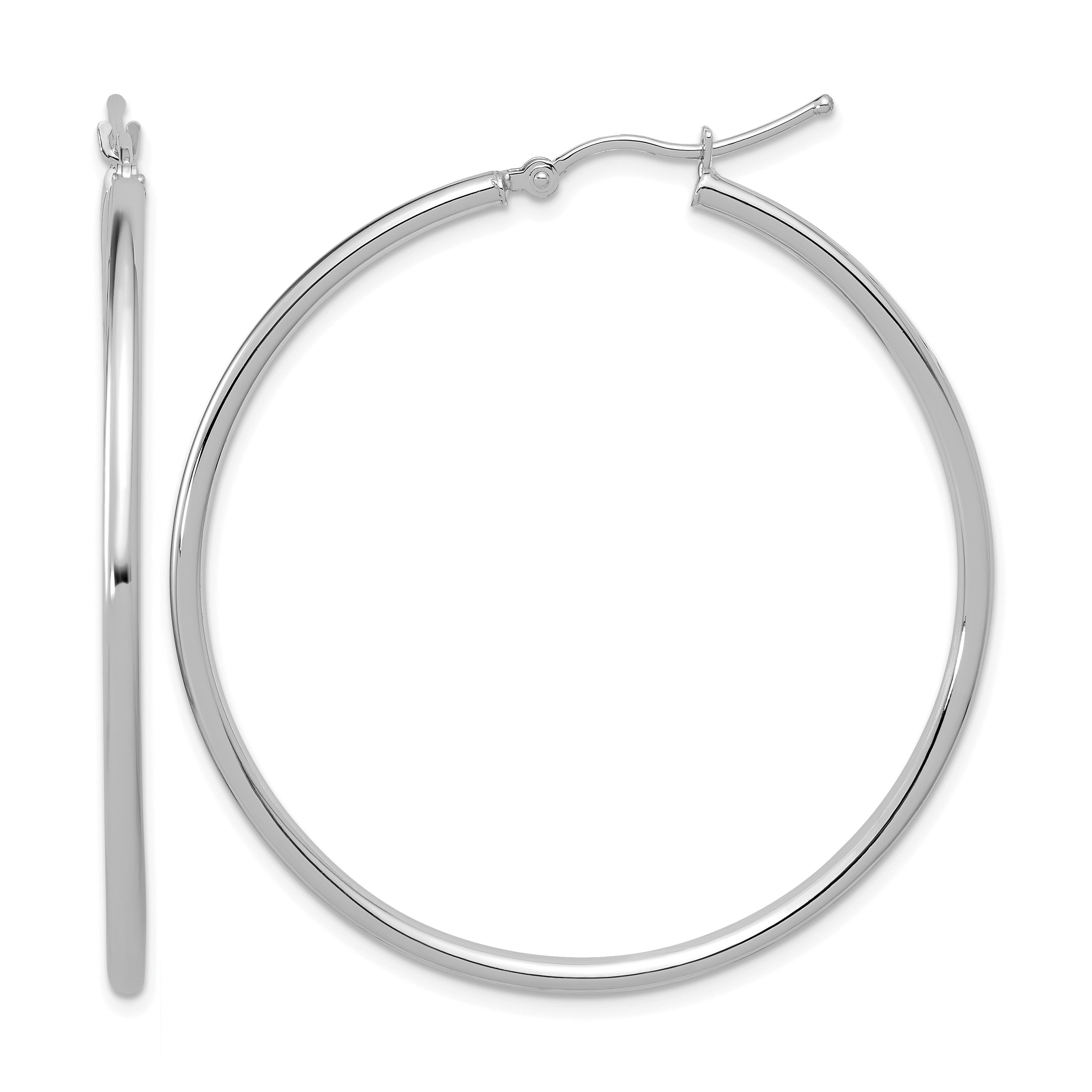  12 mm 14k White Gold Leslie's Gold Classic Polished Hoop Earrings  Unknown Friendly Weight 14K white gold - view 123