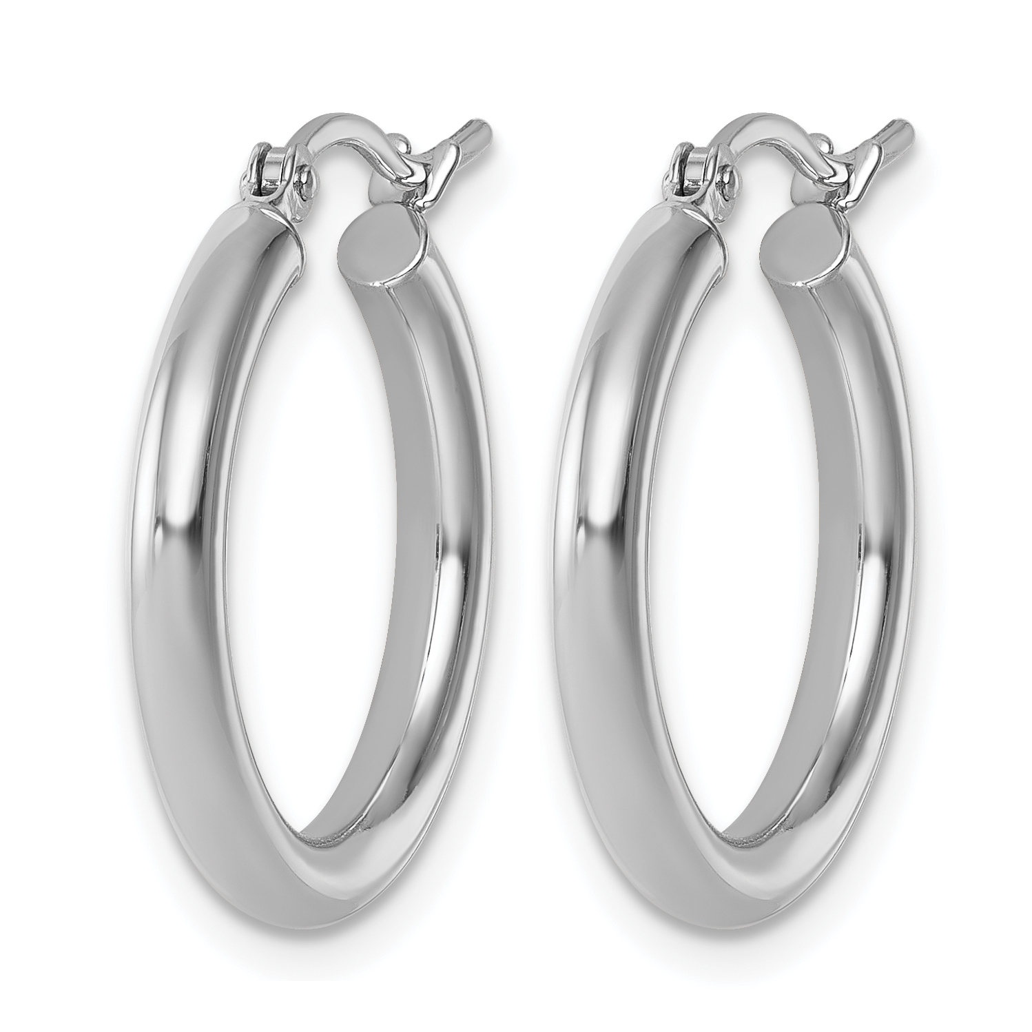  12 mm 14k White Gold Leslie's Gold Classic Polished Hoop Earrings  Unknown Friendly Weight 14K white gold - view 38